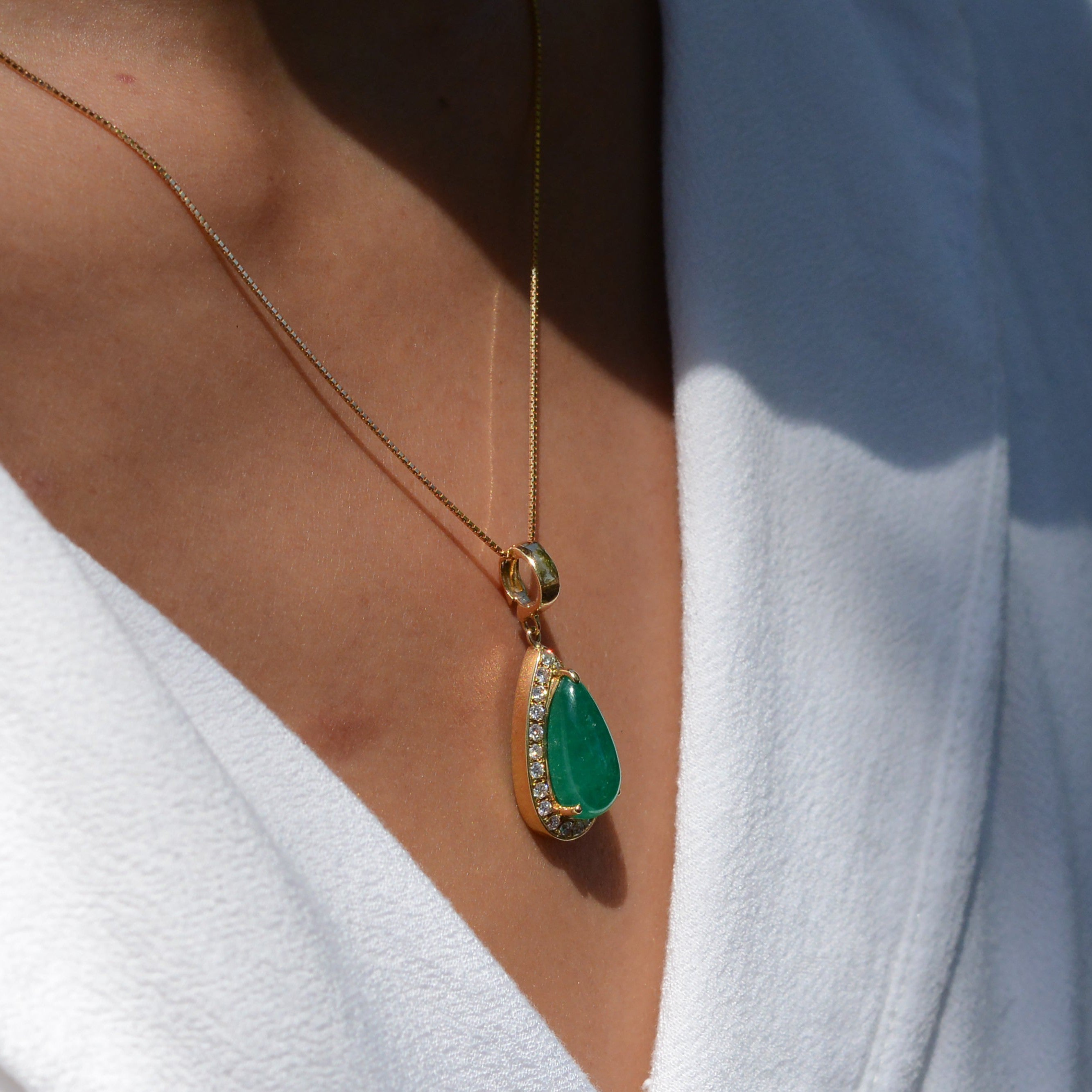 Vintage 5 Carat Emerald and Diamond Enhancer Necklace