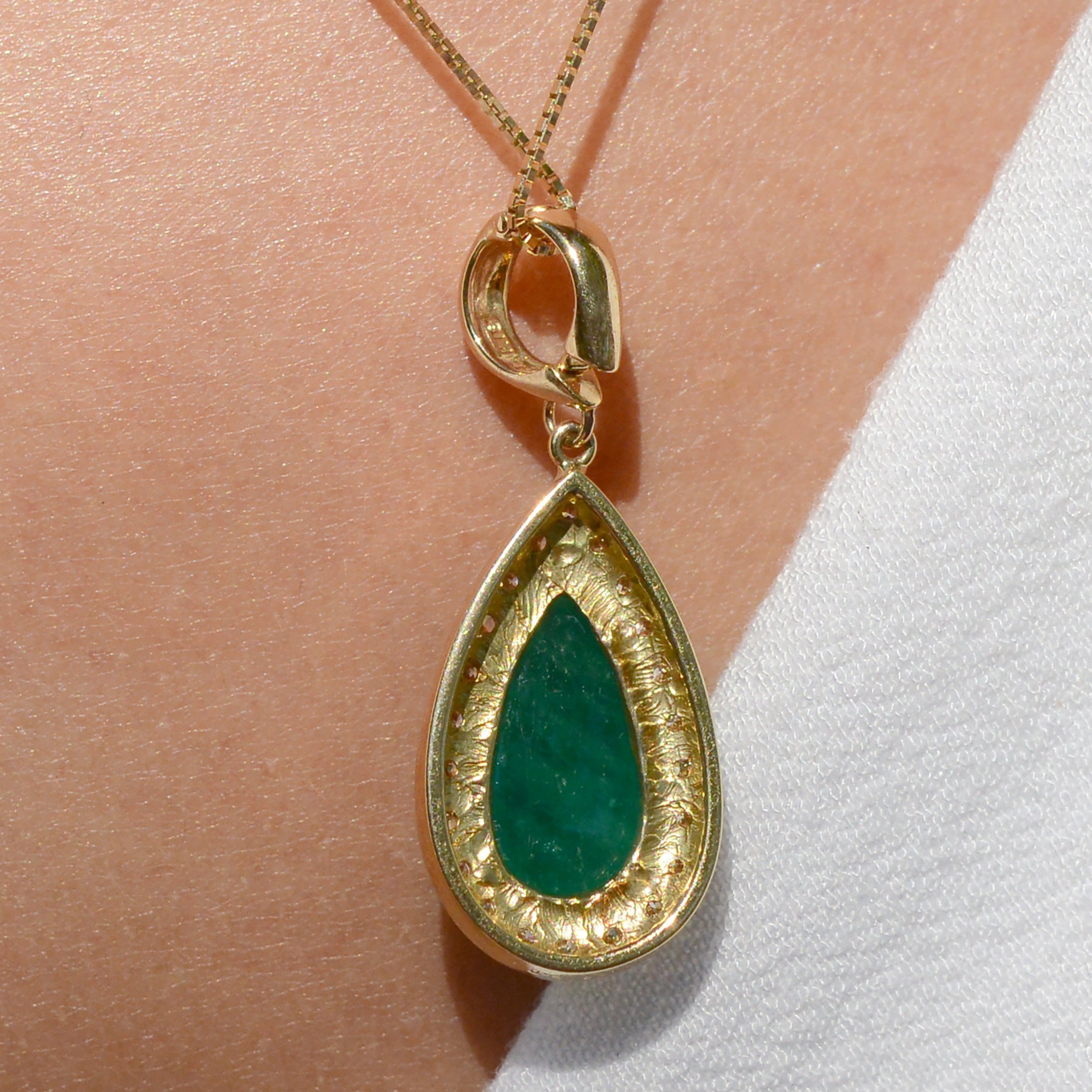 Vintage 5 Carat Emerald and Diamond Enhancer Necklace