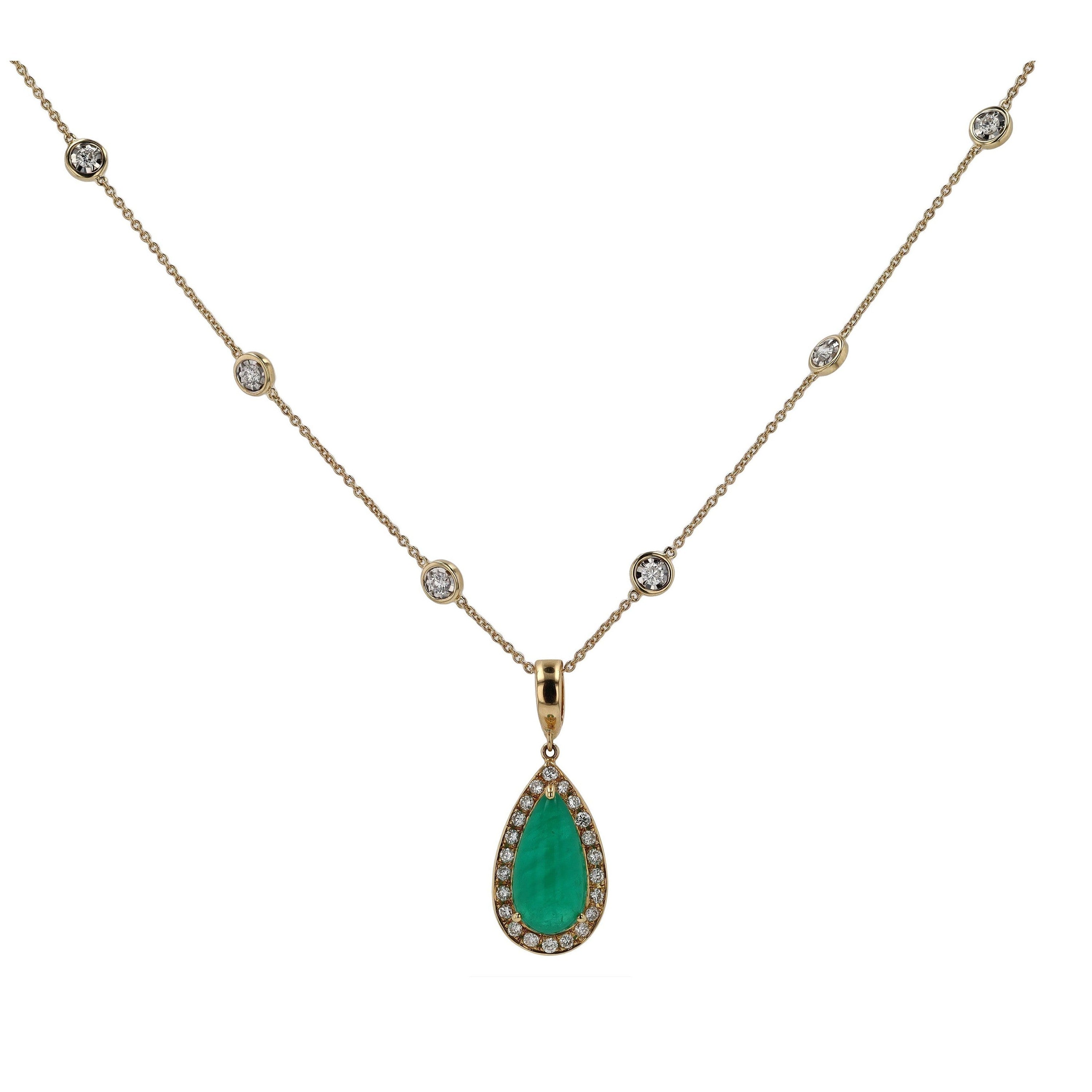 Vintage 5 Carat Emerald and Diamond Enhancer Necklace