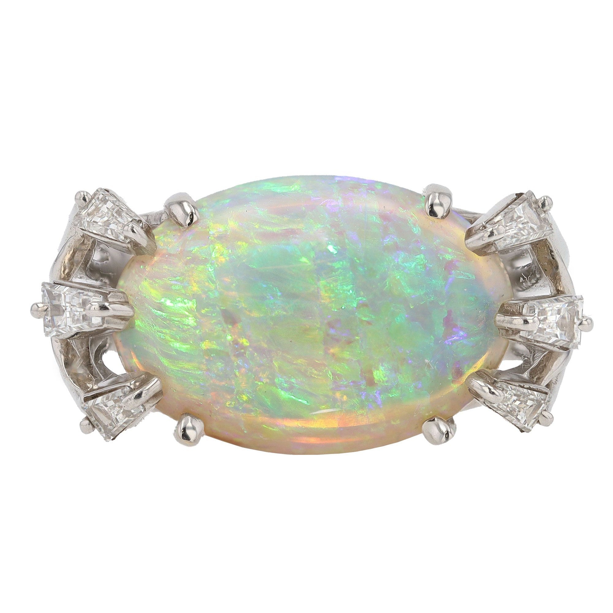 Vintage 5 Carat Fire Opal East-West Estate Cocktail Ring