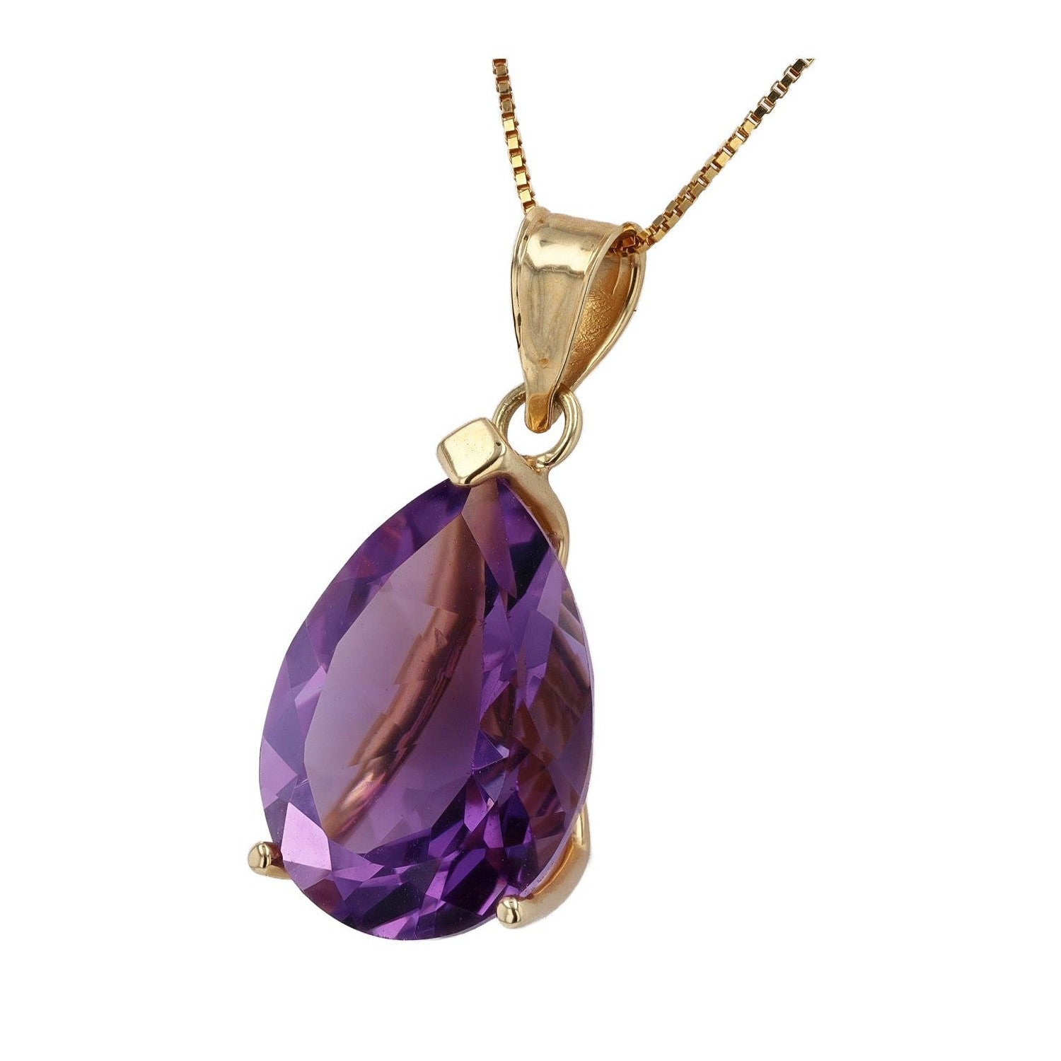 Vintage 7.35 Carat Amethyst Pear Shape Pendant Necklace