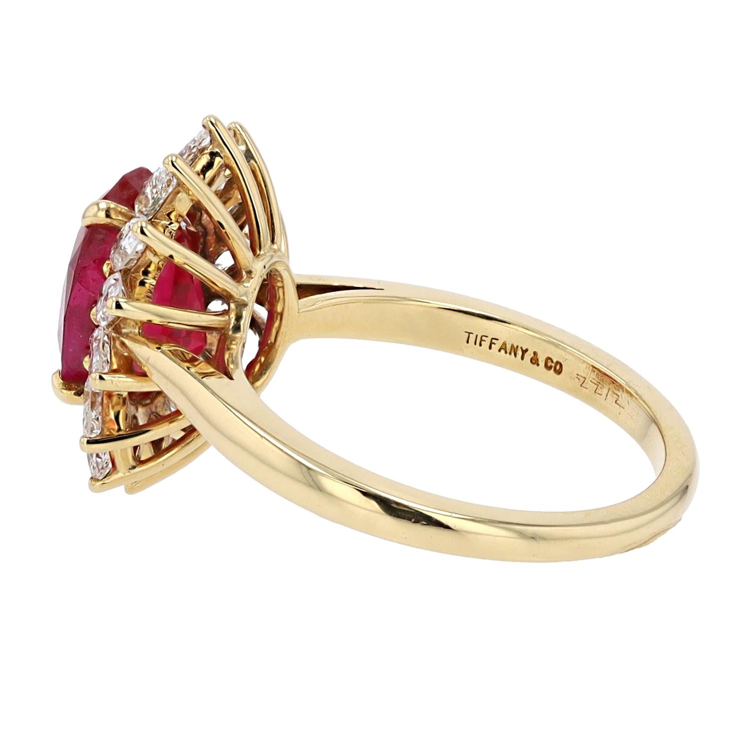 Vintage Tiffany & Co 3.20 Carat AGL Certified Burma Ruby Ring