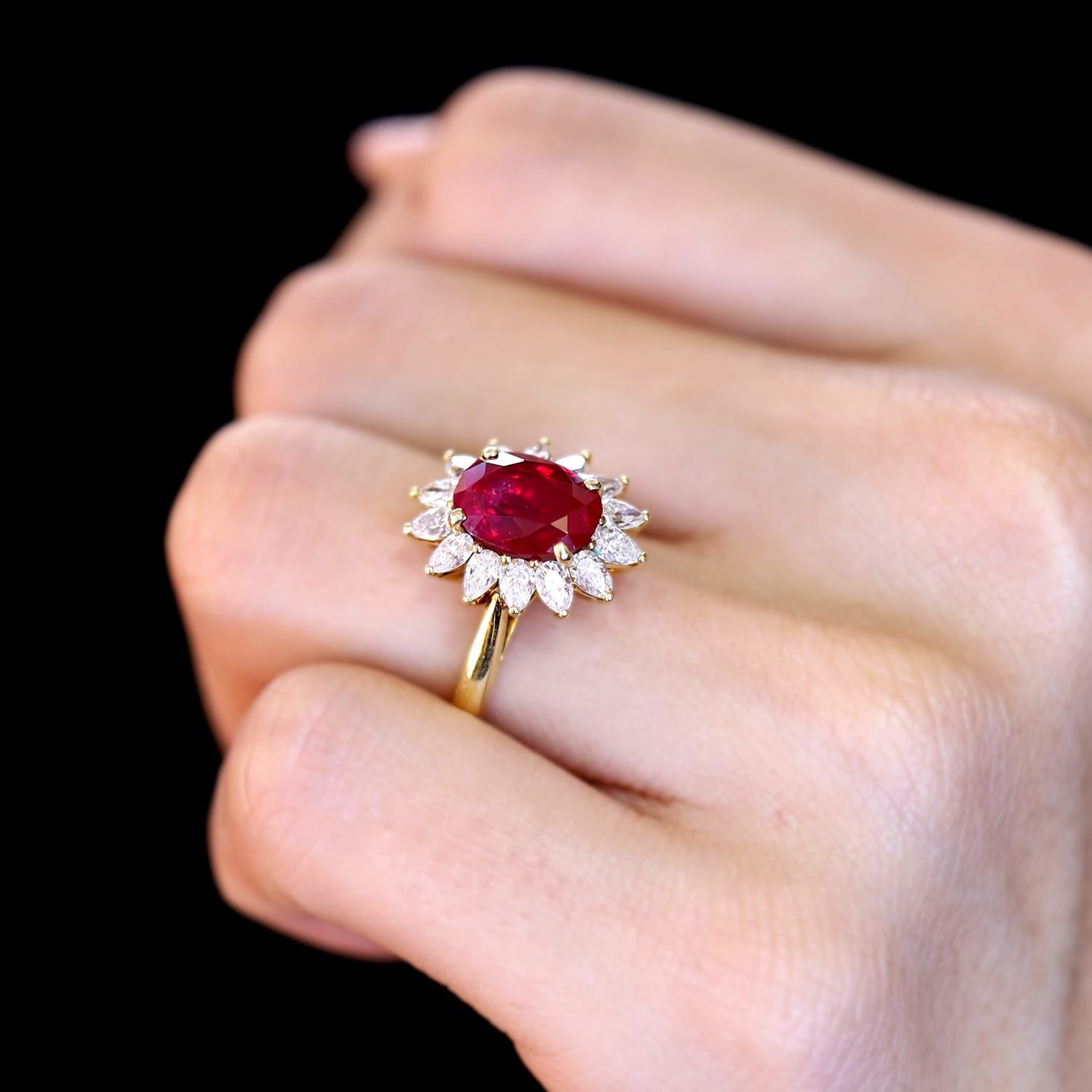 Vintage Tiffany & Co 3.20 Carat AGL Certified Burma Ruby Ring