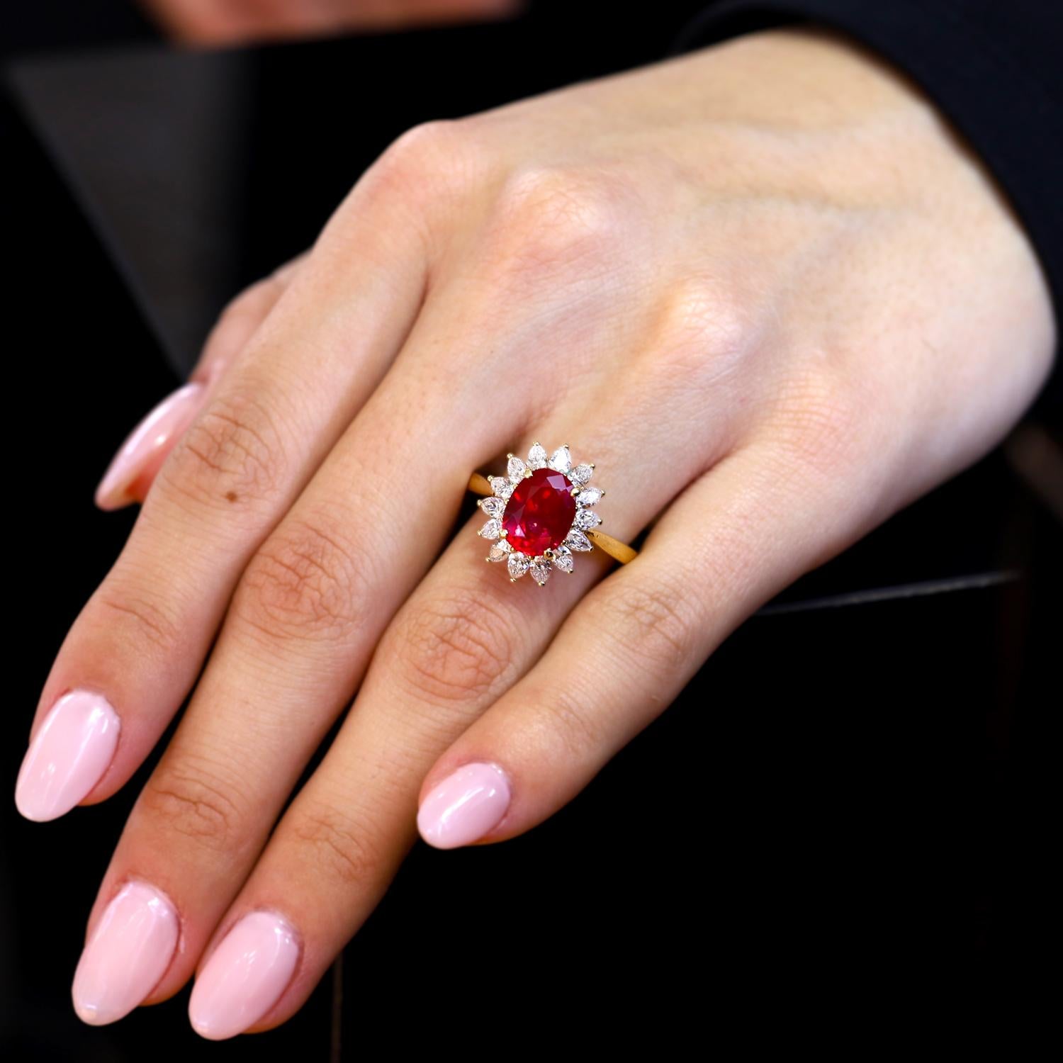 Vintage Tiffany & Co 3.20 Carat AGL Certified Burma Ruby Ring