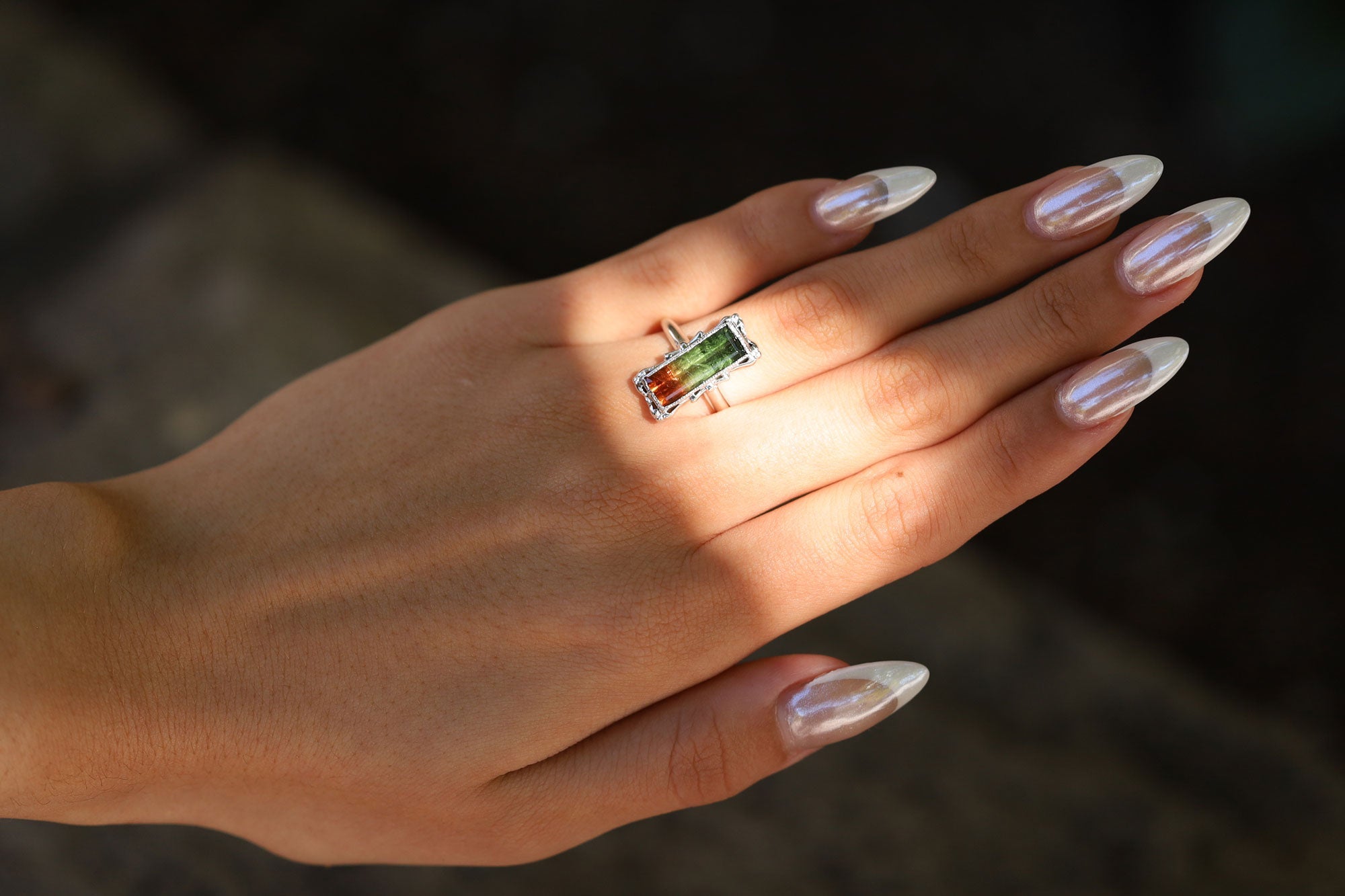 Vintage Art Deco 3.21 Carat Watermelon Tourmaline Estate Ring