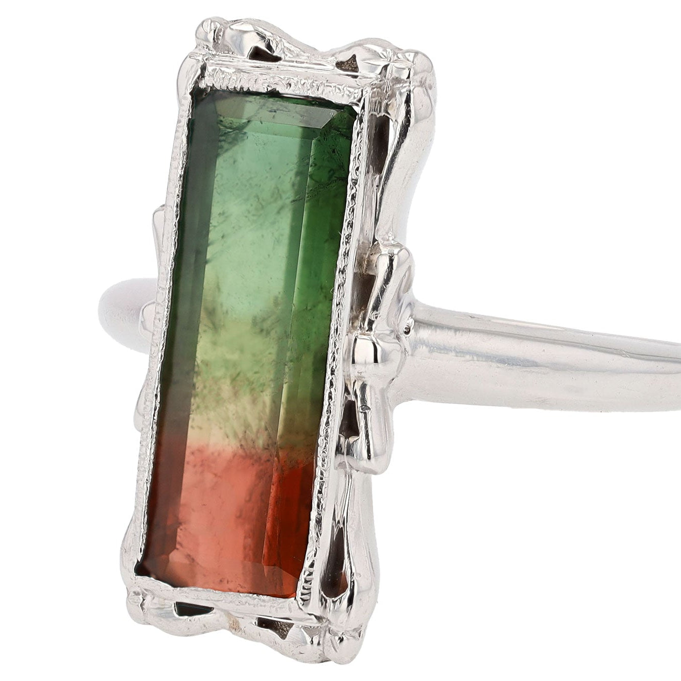 Vintage Art Deco 3.21 Carat Watermelon Tourmaline Estate Ring