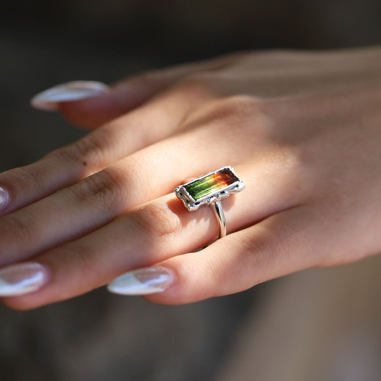 Vintage Art Deco 3.21 Carat Watermelon Tourmaline Estate Ring