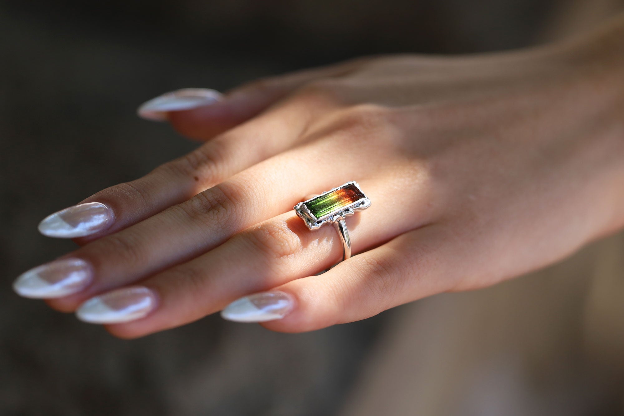 Vintage Art Deco 3.21 Carat Watermelon Tourmaline Estate Ring