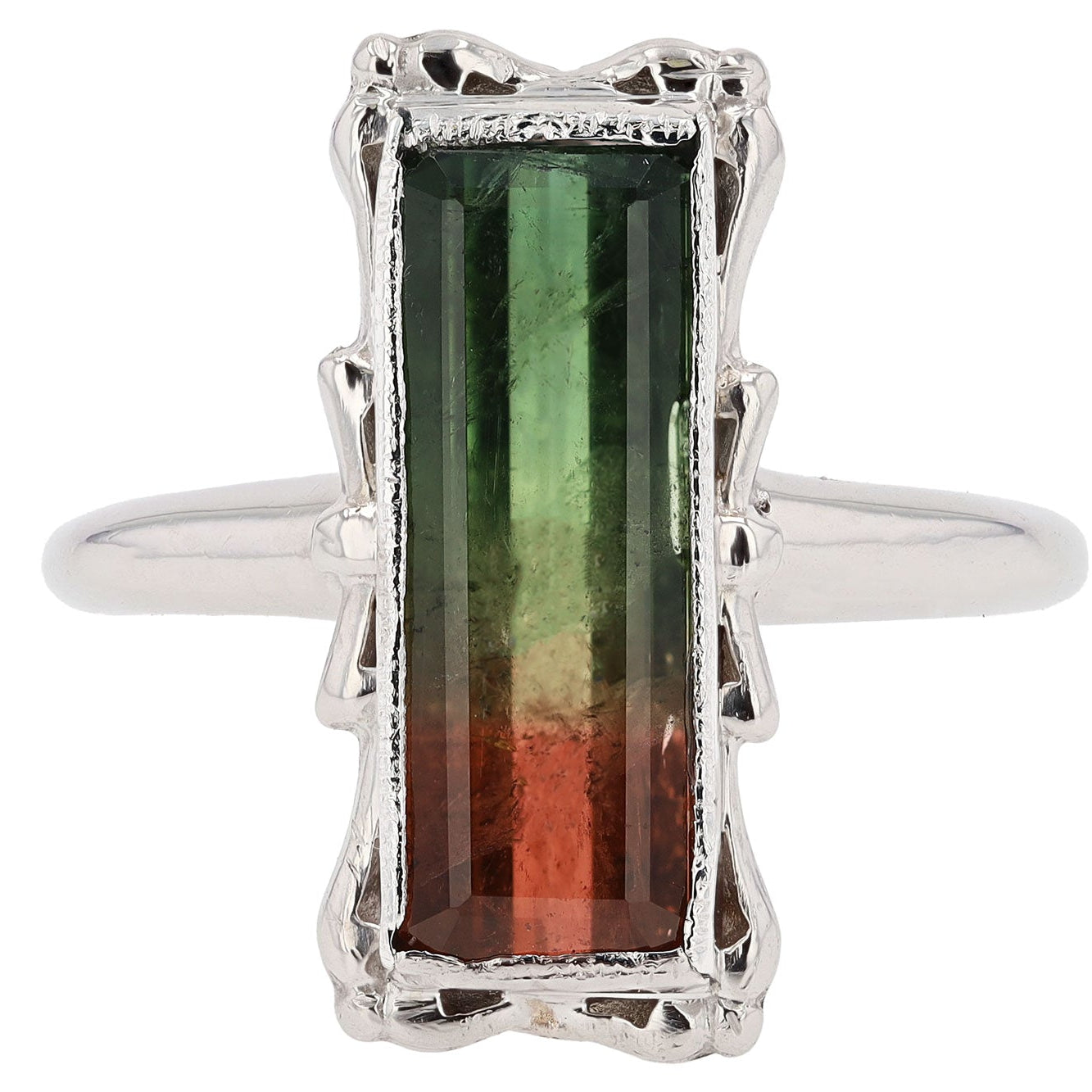 Vintage Art Deco 3.21 Carat Watermelon Tourmaline Estate Ring