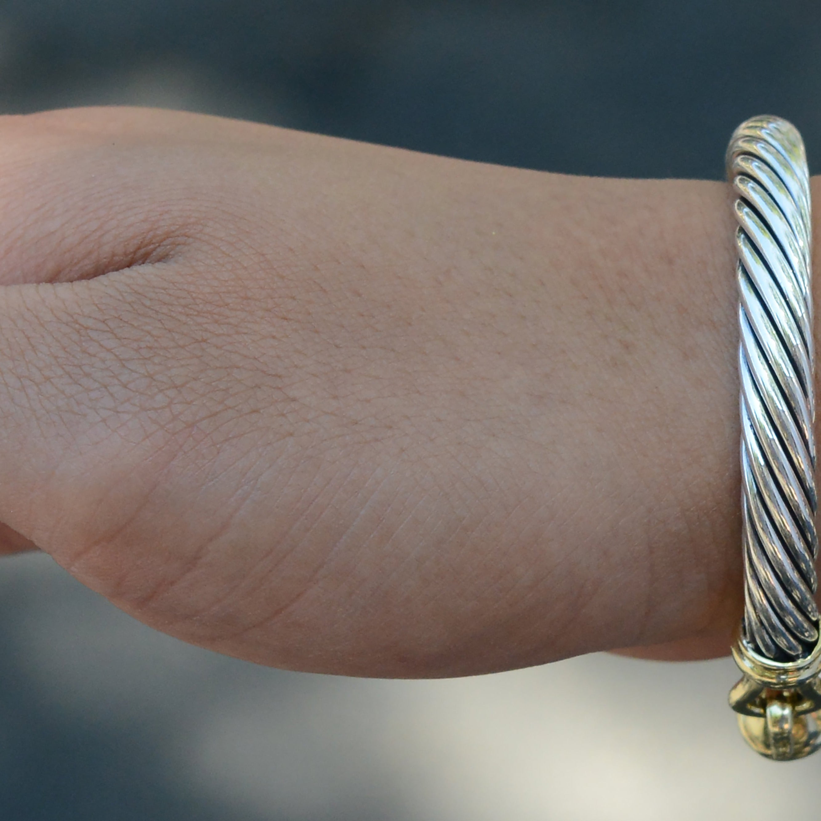 Vintage David Yurman 7mm Cable Bracelet 14k & Silver