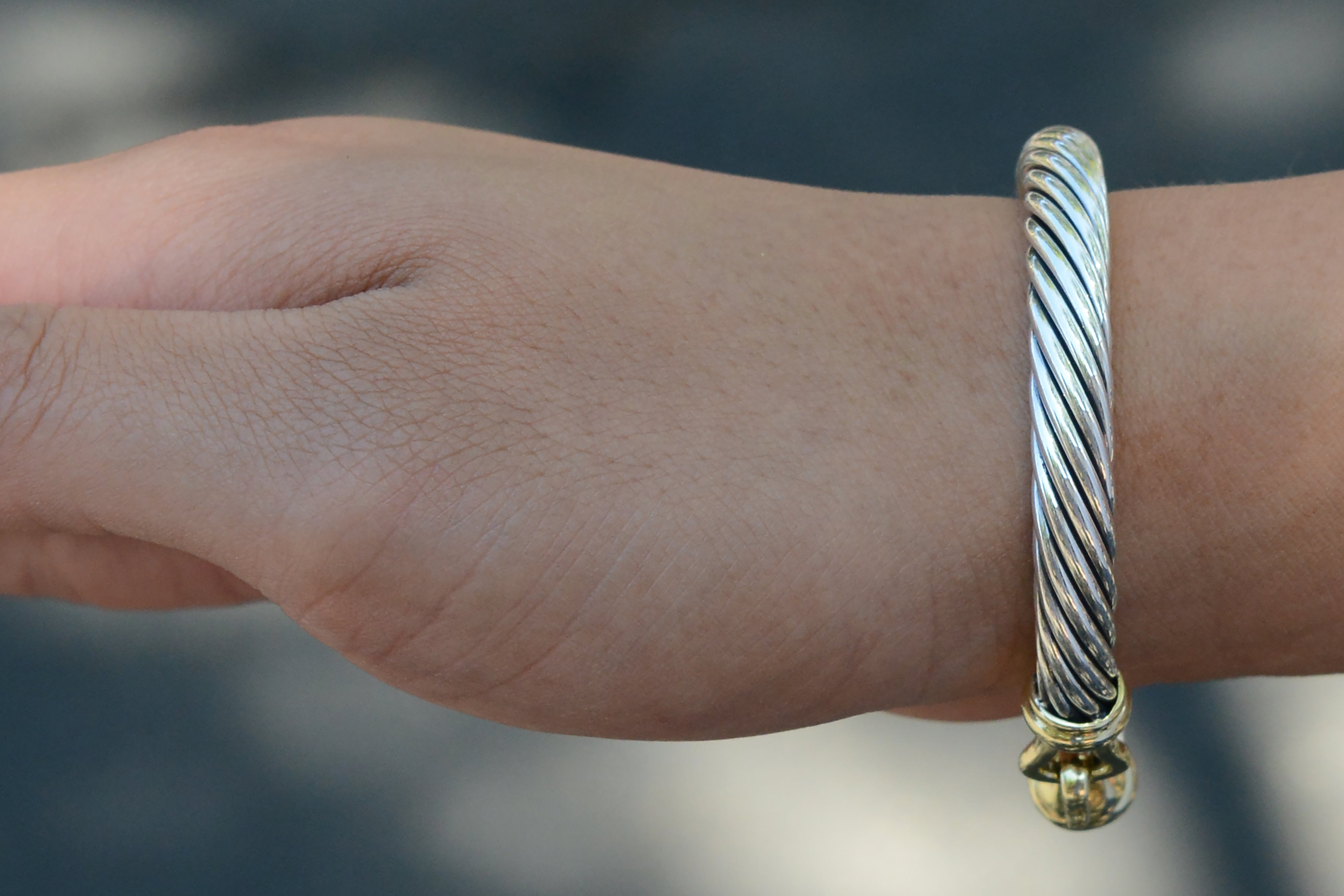 Vintage David Yurman 7mm Cable Bracelet 14k & Silver