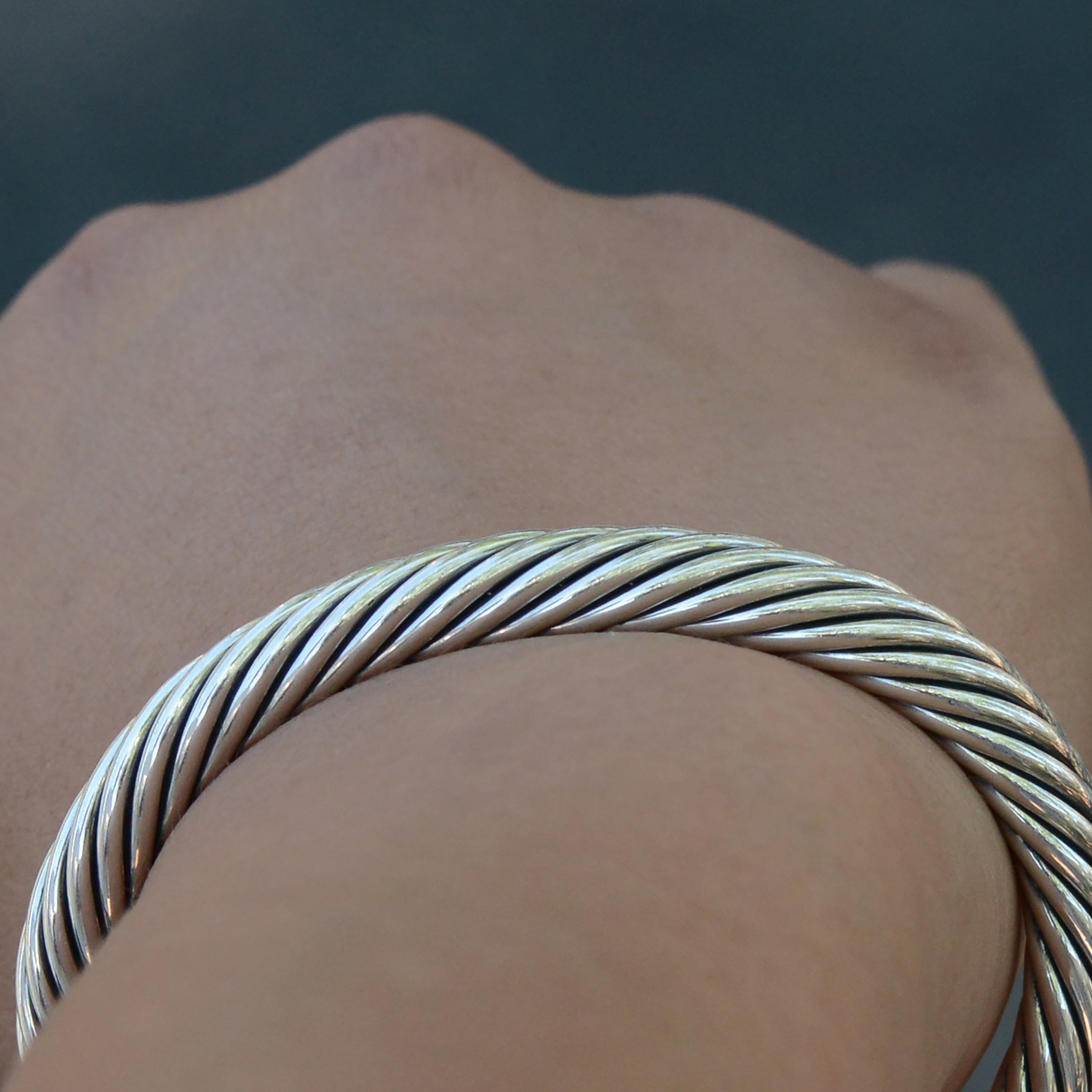 Vintage David Yurman 7mm Cable Bracelet 14k & Silver