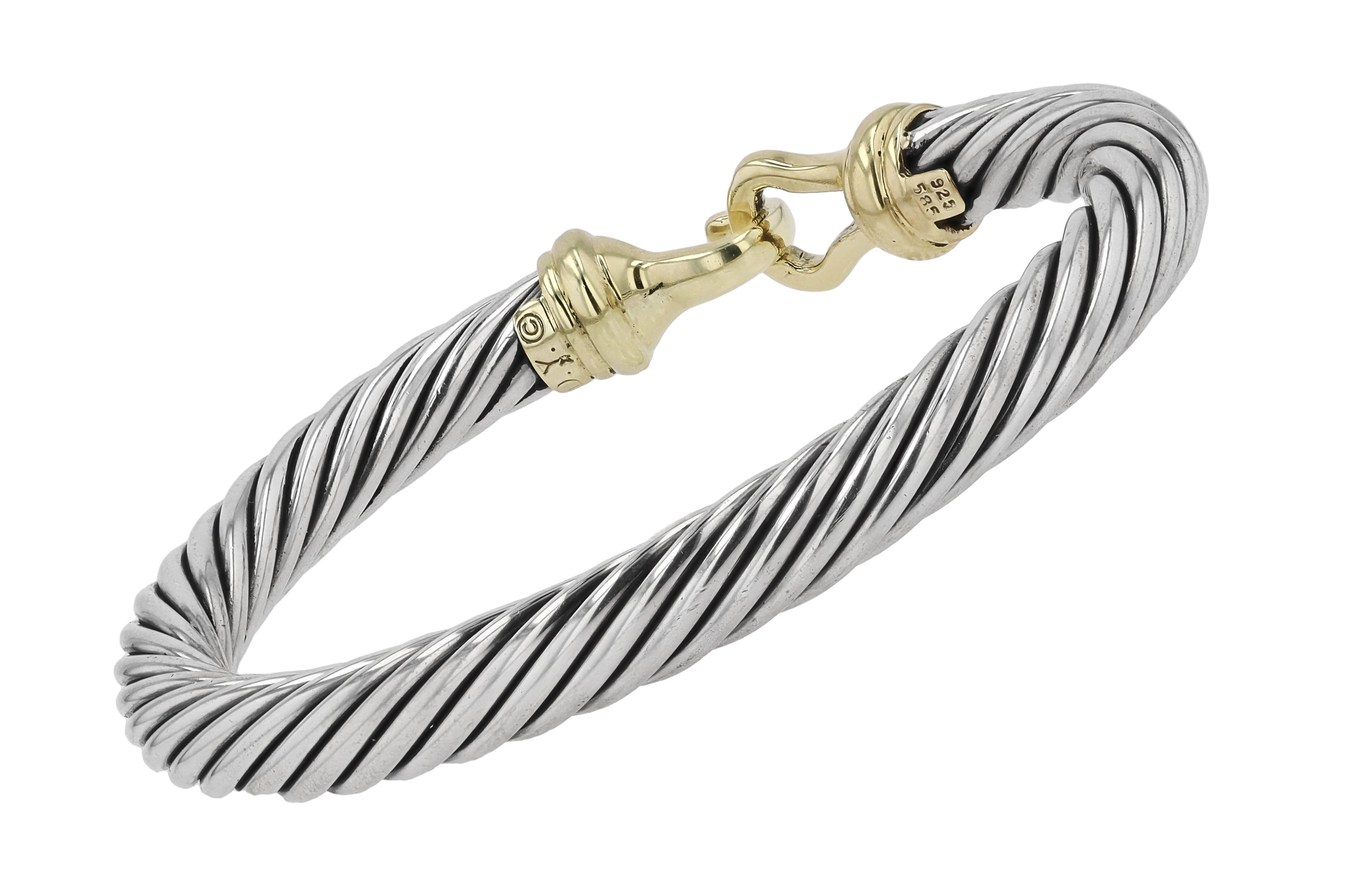 Vintage David Yurman 7mm Cable Bracelet 14k & Silver