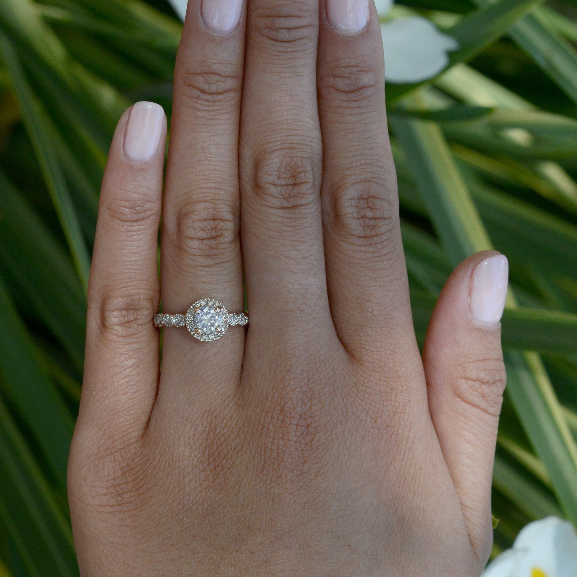 Vintage Diamond Rose Gold Engagement Ring