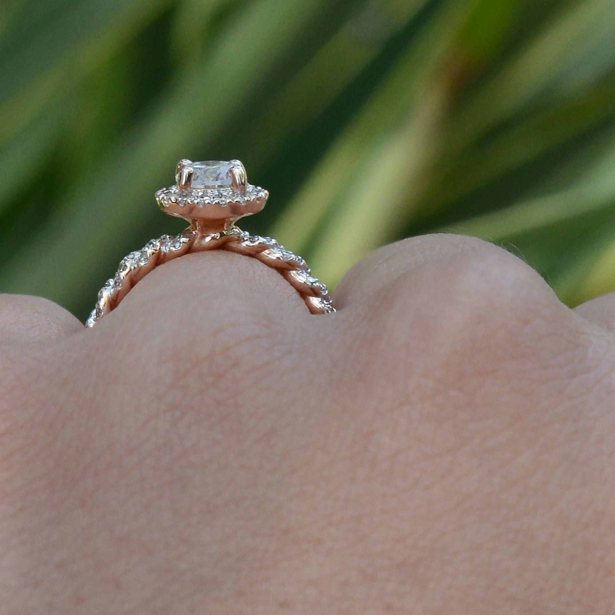 Vintage Diamond Rose Gold Engagement Ring