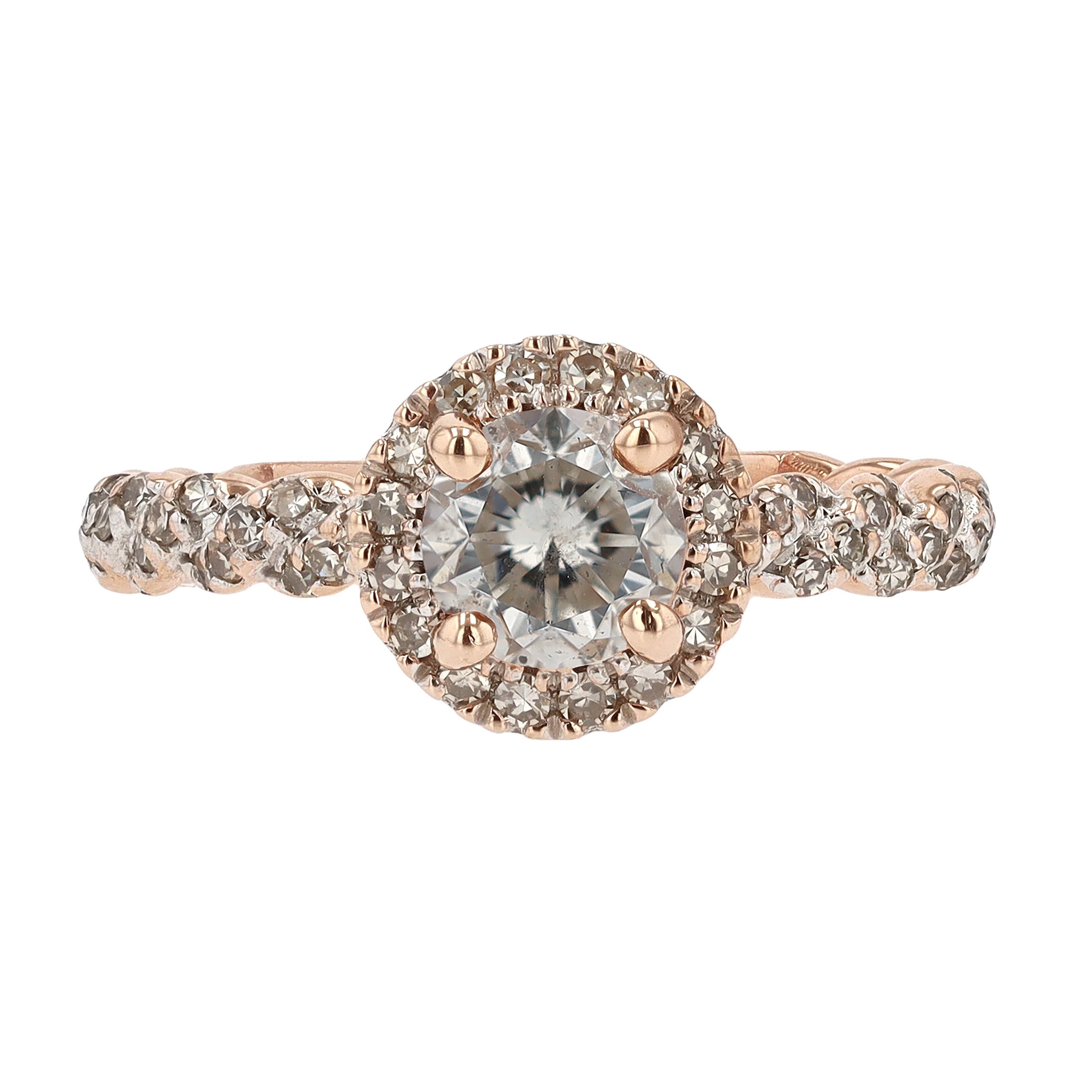 Vintage Diamond Rose Gold Engagement Ring