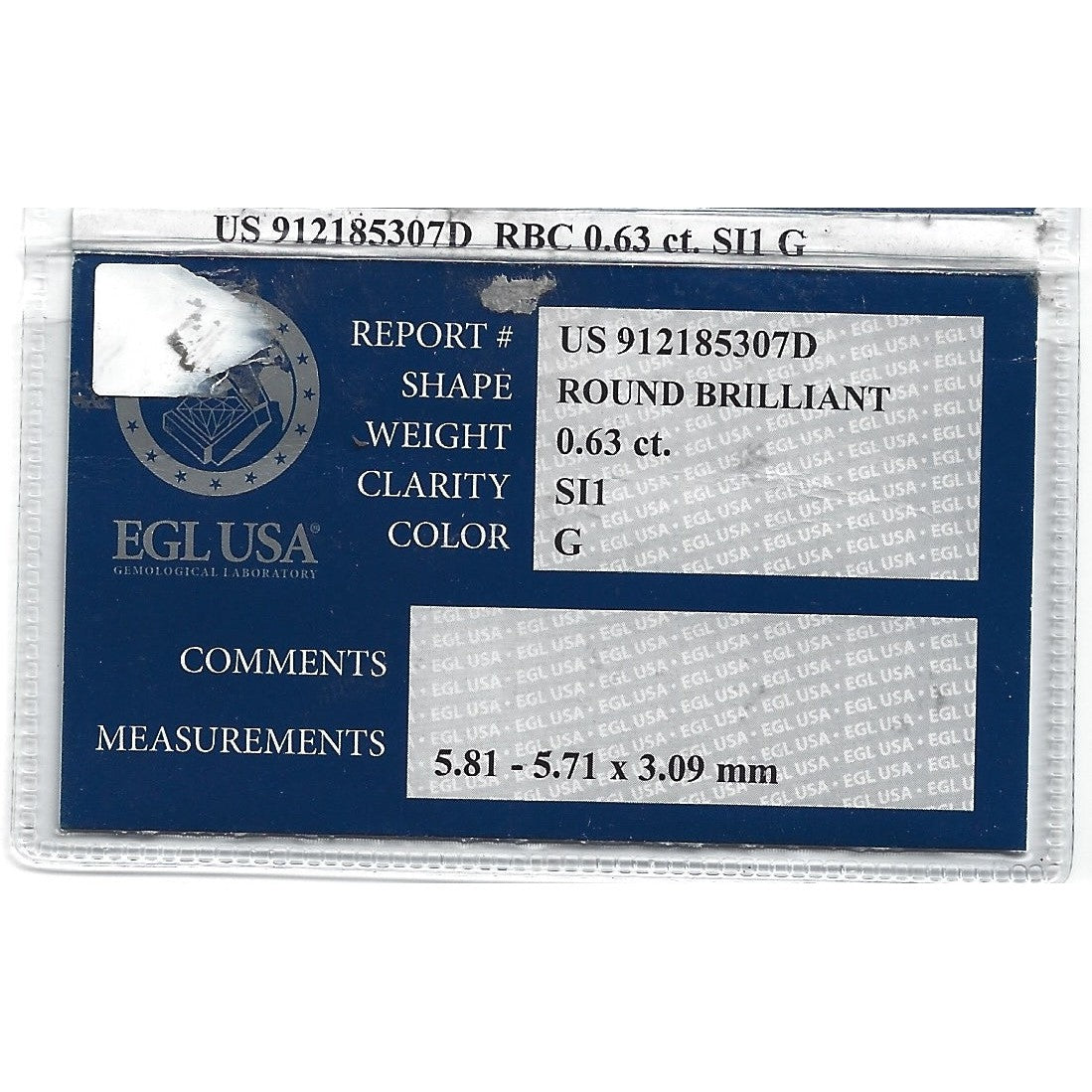 Vintage EGL Certified G SI1 0.63ct Round Diamond Trellis Engagement Ring