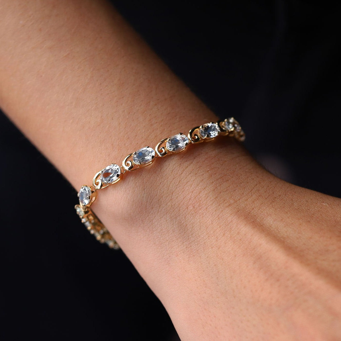 12 Carat Aquamarine Vintage Tennis Bracelet