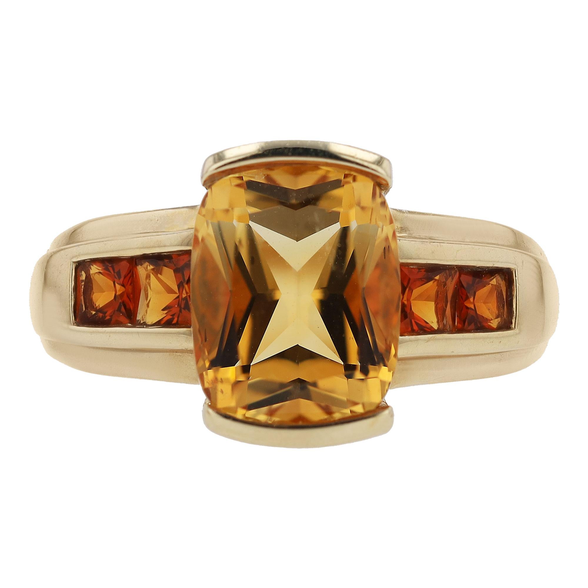 Vintage Yellow Gold 2.85 Carat Citrine Ring
