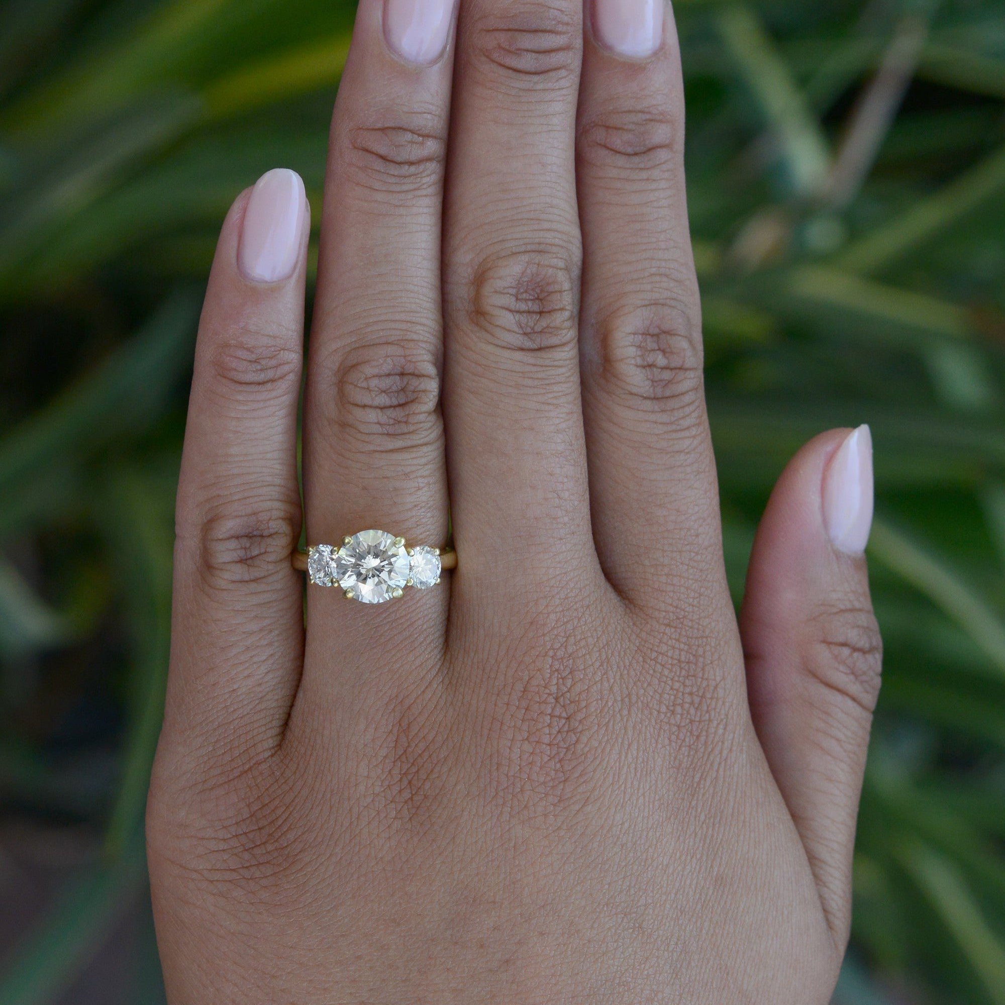 Vintage Estate 3.30 Carat Diamond Trilogy Engagement Ring