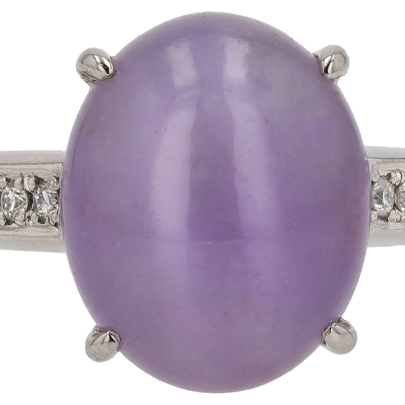 Vintage Estate 8.14 Carat Lavender Jade and Diamond Estate Ring