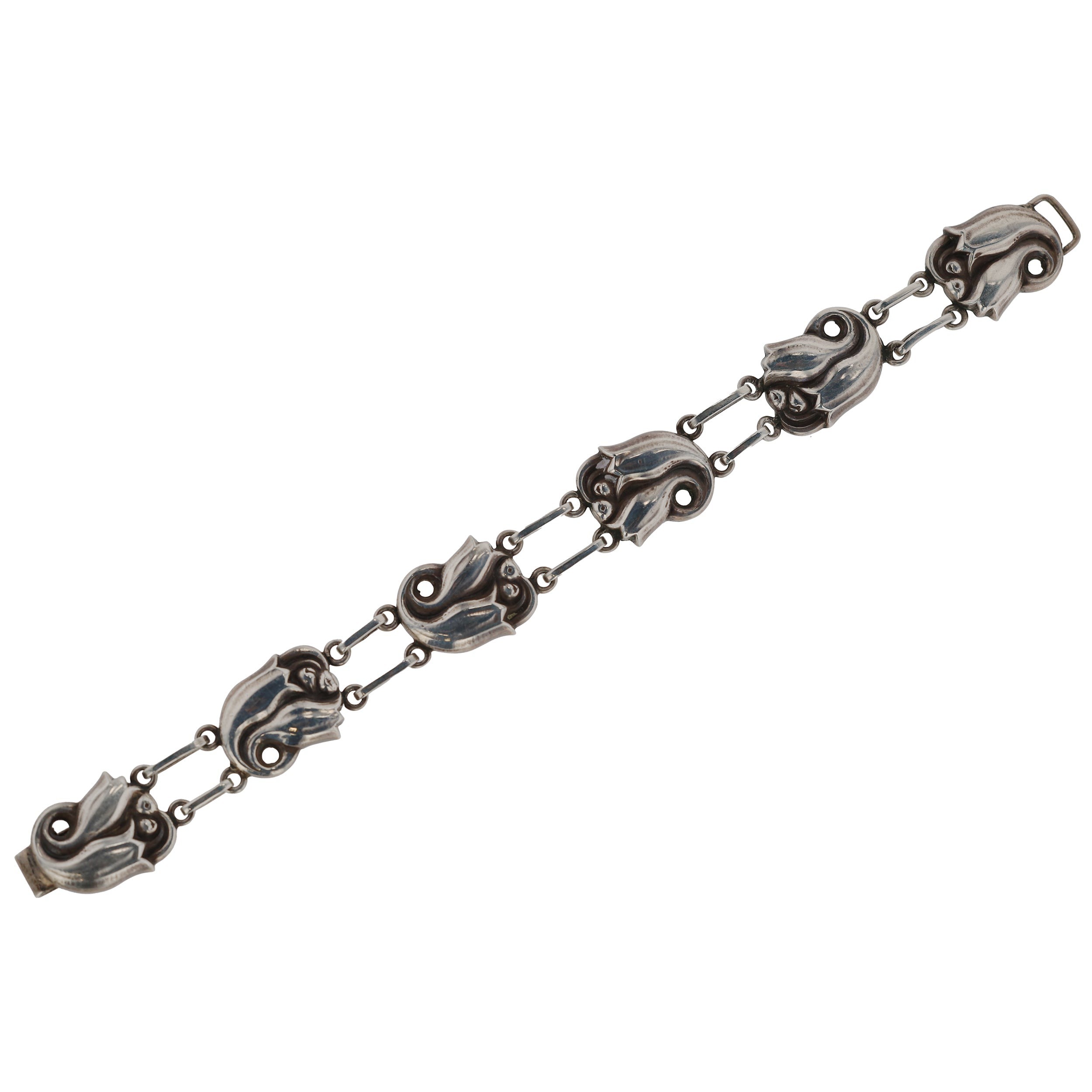 Vintage Georg Jensen Sterling Tulip La Paglia Bracelet