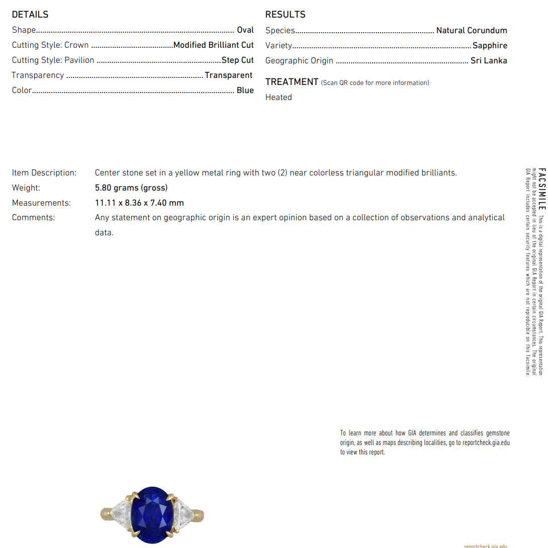 Vintage GIA Certified 6 Carat Ceylon Sapphire Engagement Ring