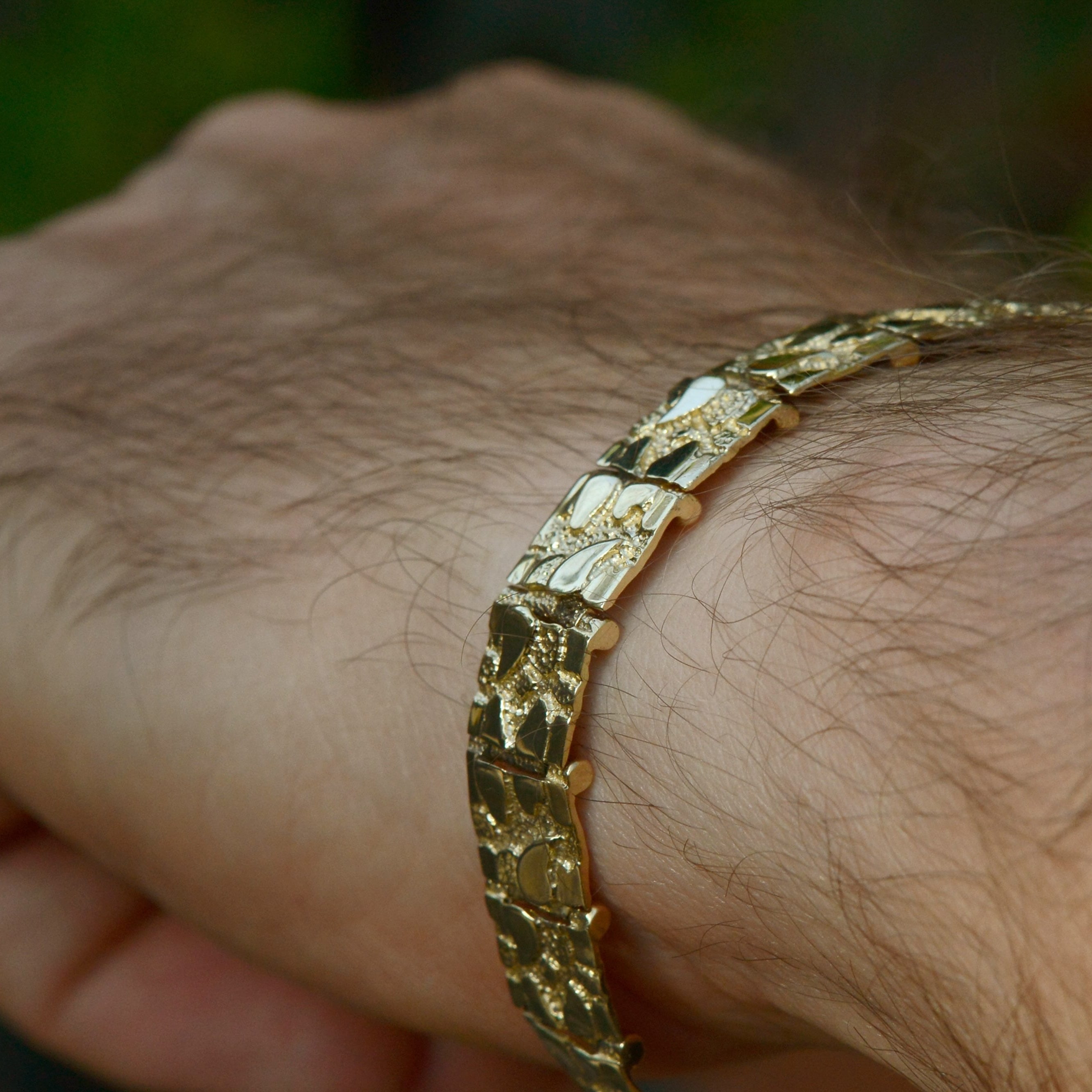 Vintage Heavy 14K Gold Nugget Bracelet