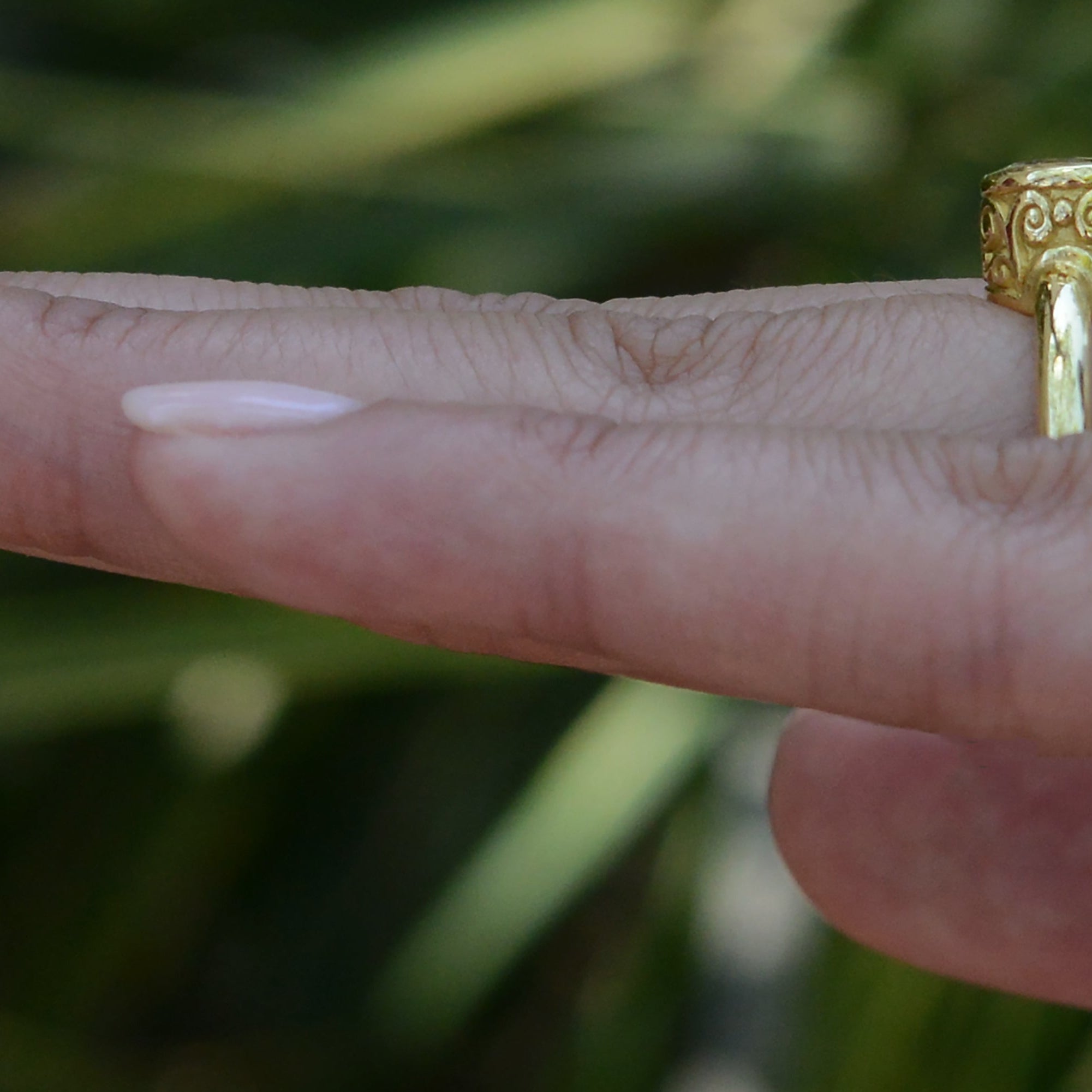 Vintage High Karat Gold White Sapphire Engagement Ring