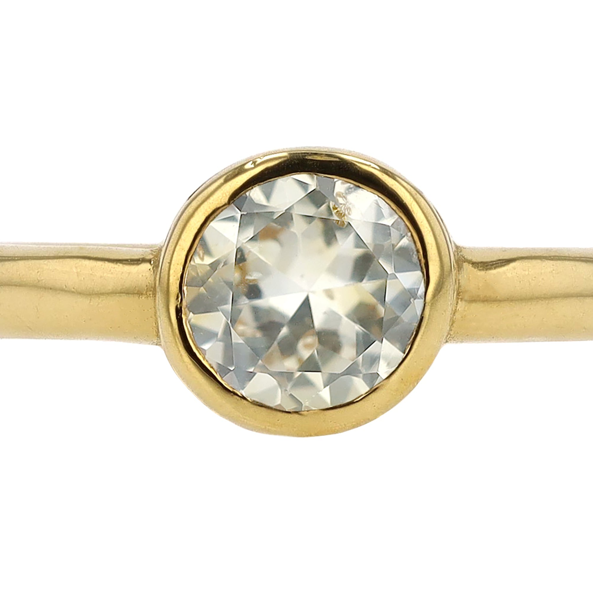 Vintage High Karat Gold White Sapphire Engagement Ring