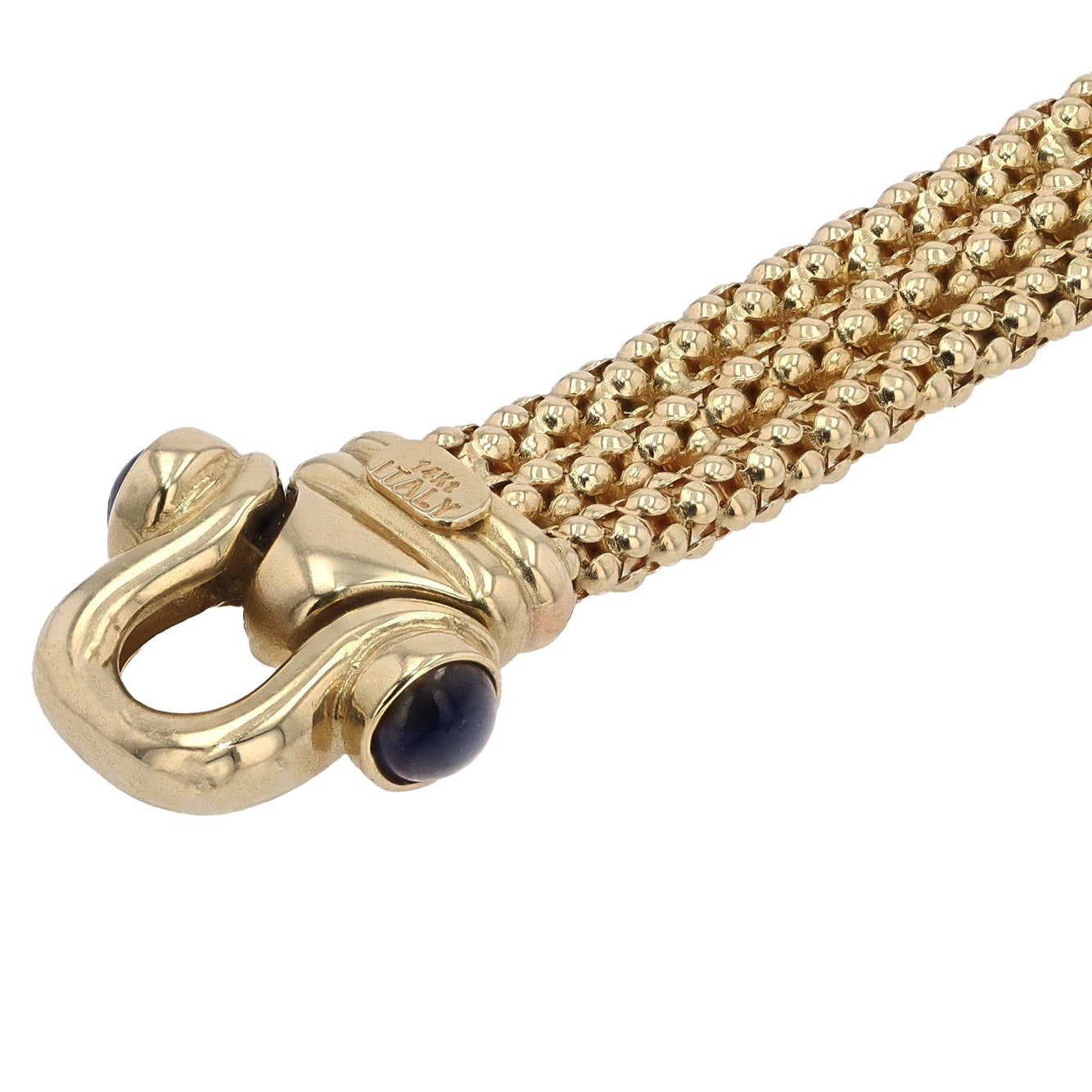 Vintage Italian 14k Yellow Gold & Sapphire Bracelet