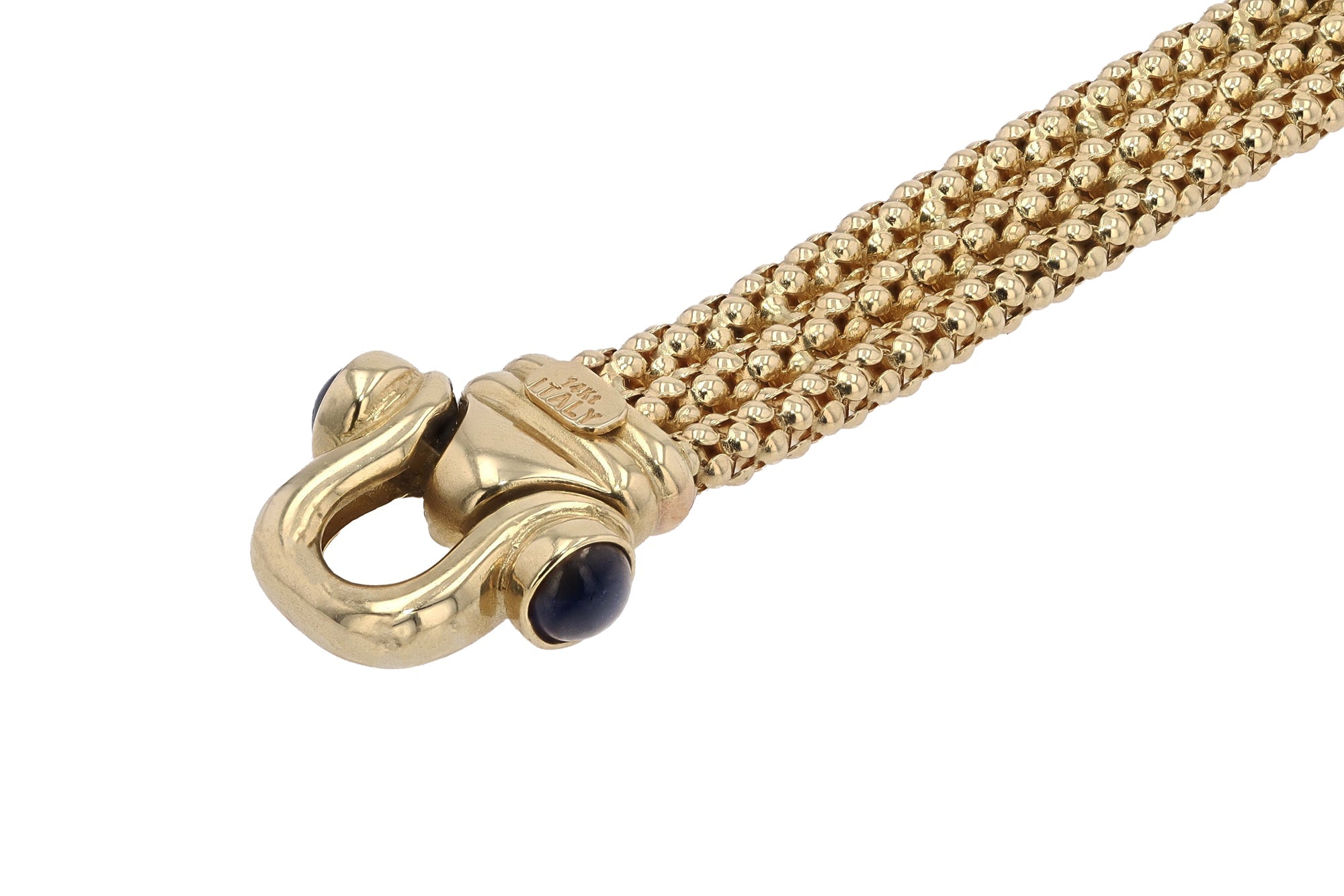 Vintage Italian 14k Yellow Gold & Sapphire Bracelet
