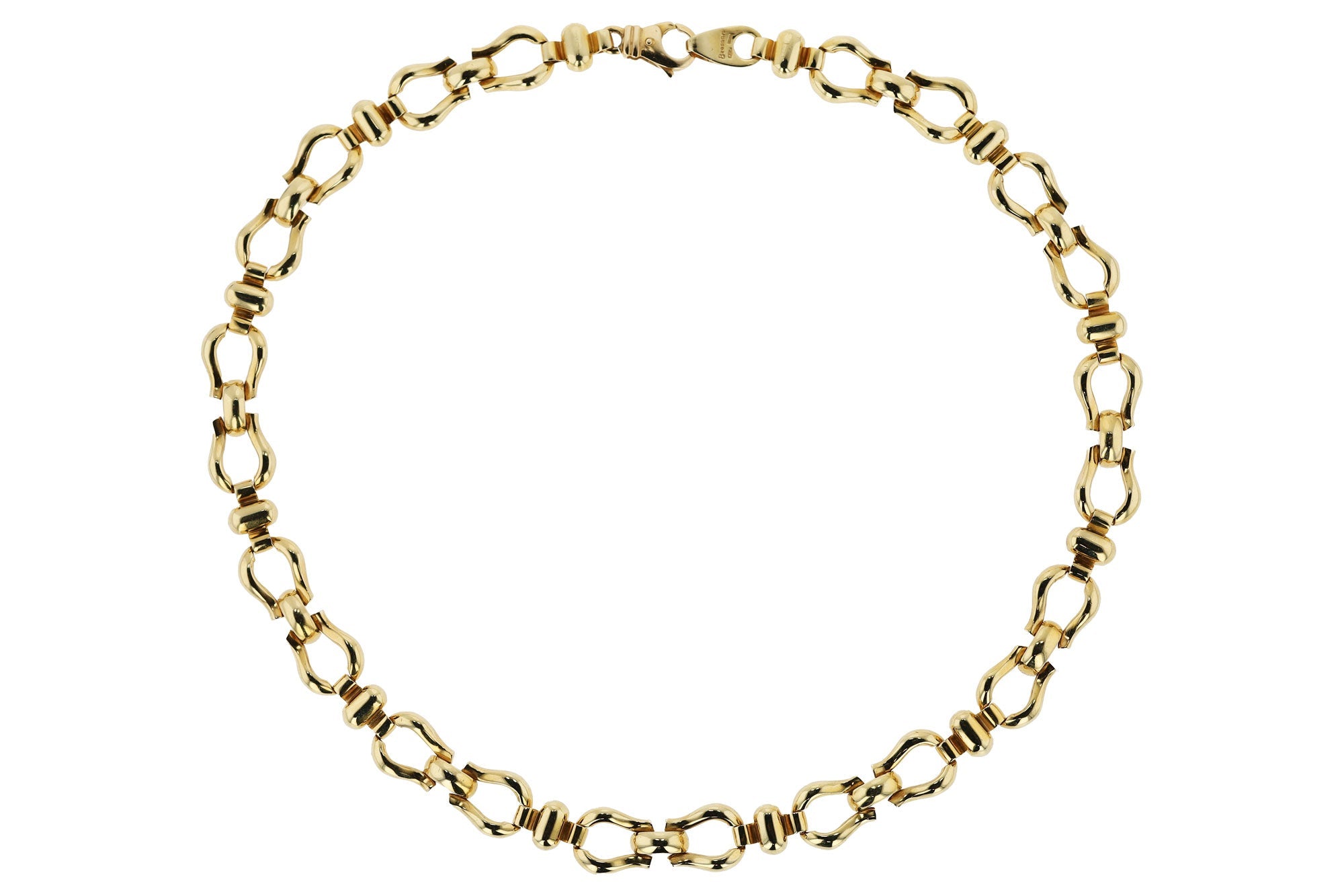 Vintage Italian 18k Yellow Gold Horsebit Equestrian Collar Necklace