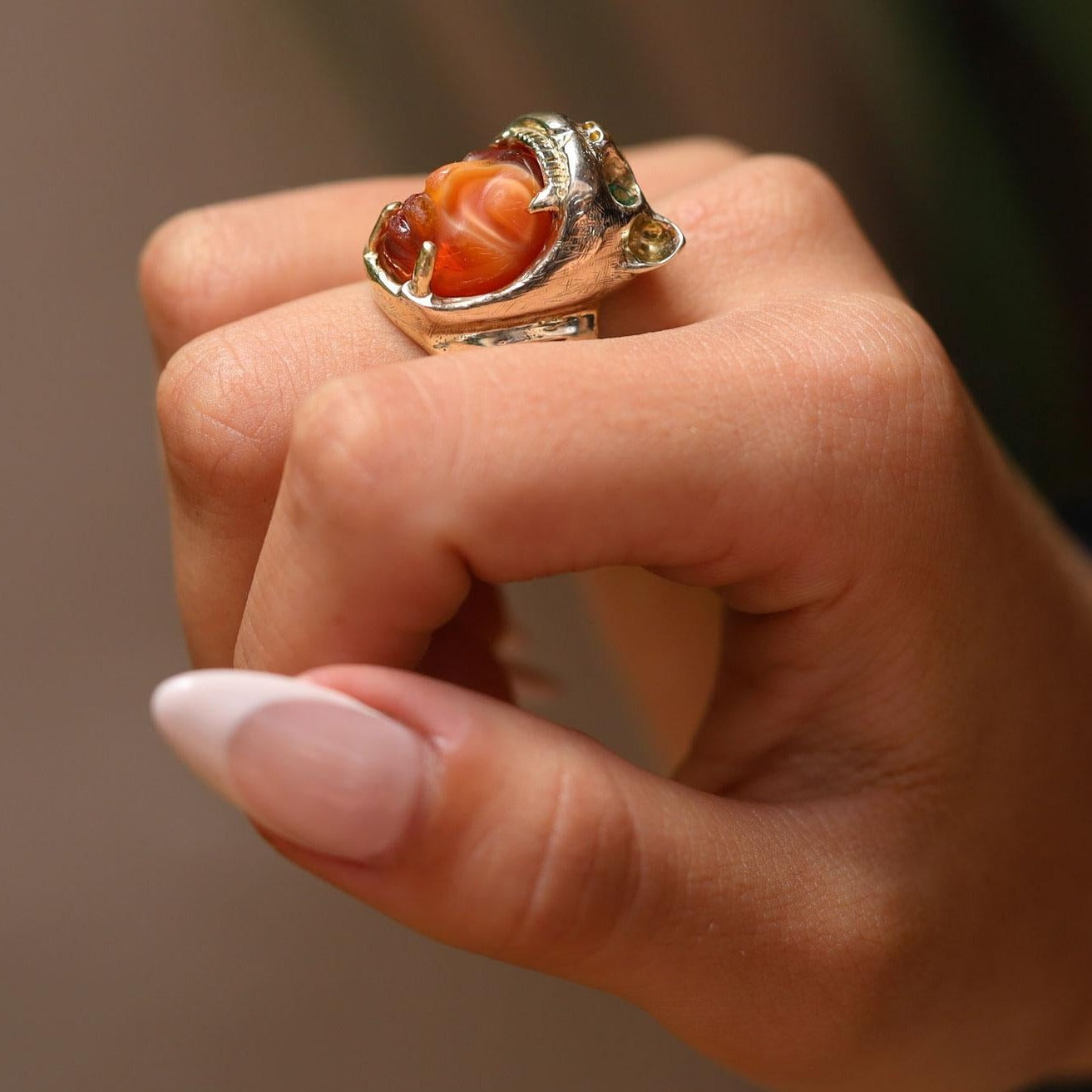 Mythological Nagual Jaguar Vintage Ring