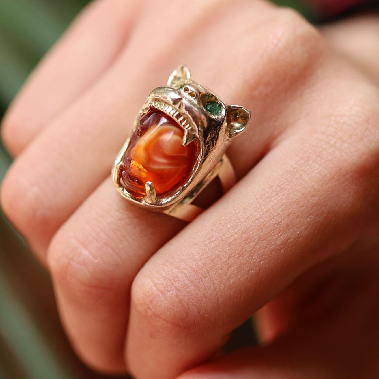 Mythological Nagual Jaguar Vintage Ring