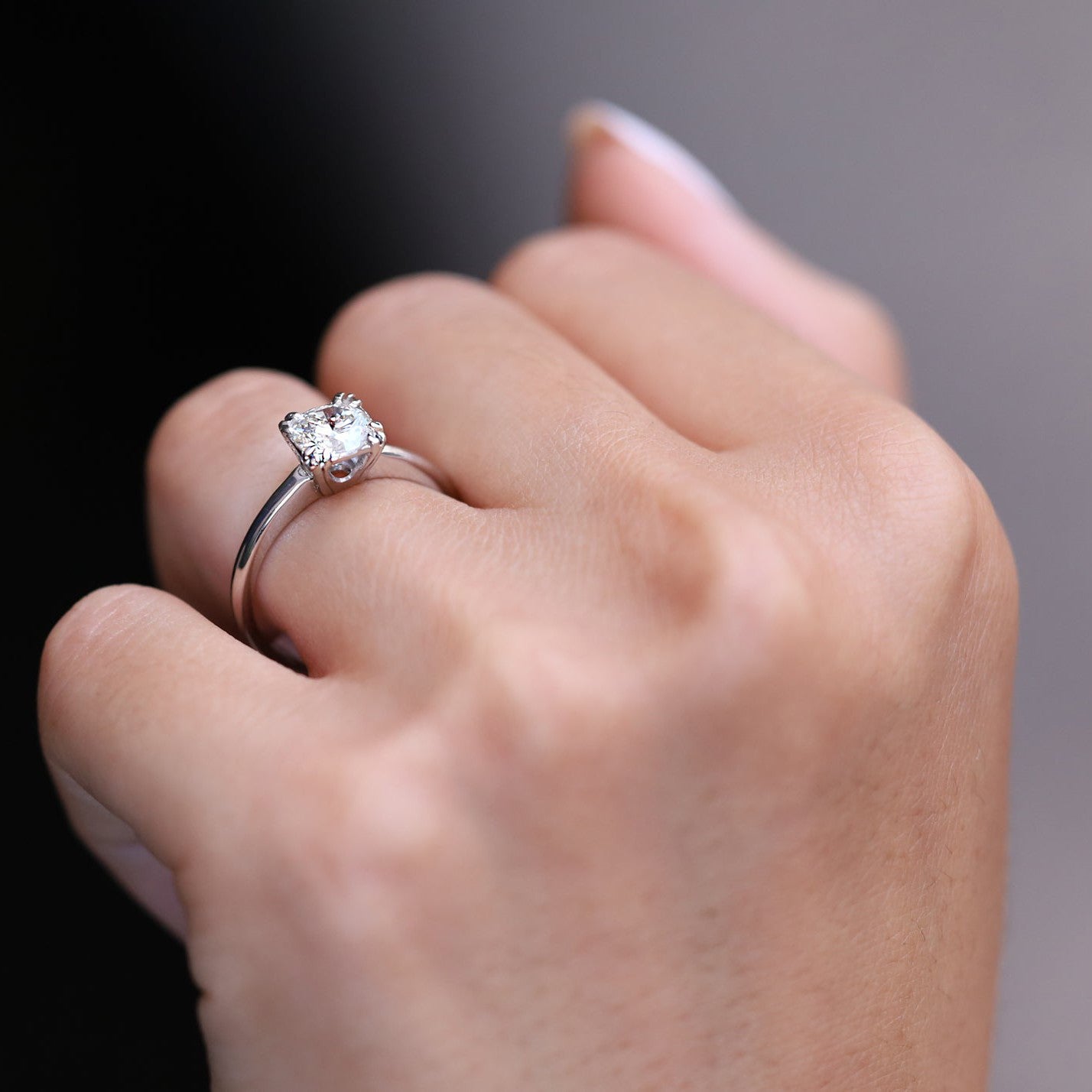 Vintage MCM Platinum 0.80 Carat Diamond Solitaire Engagement Ring