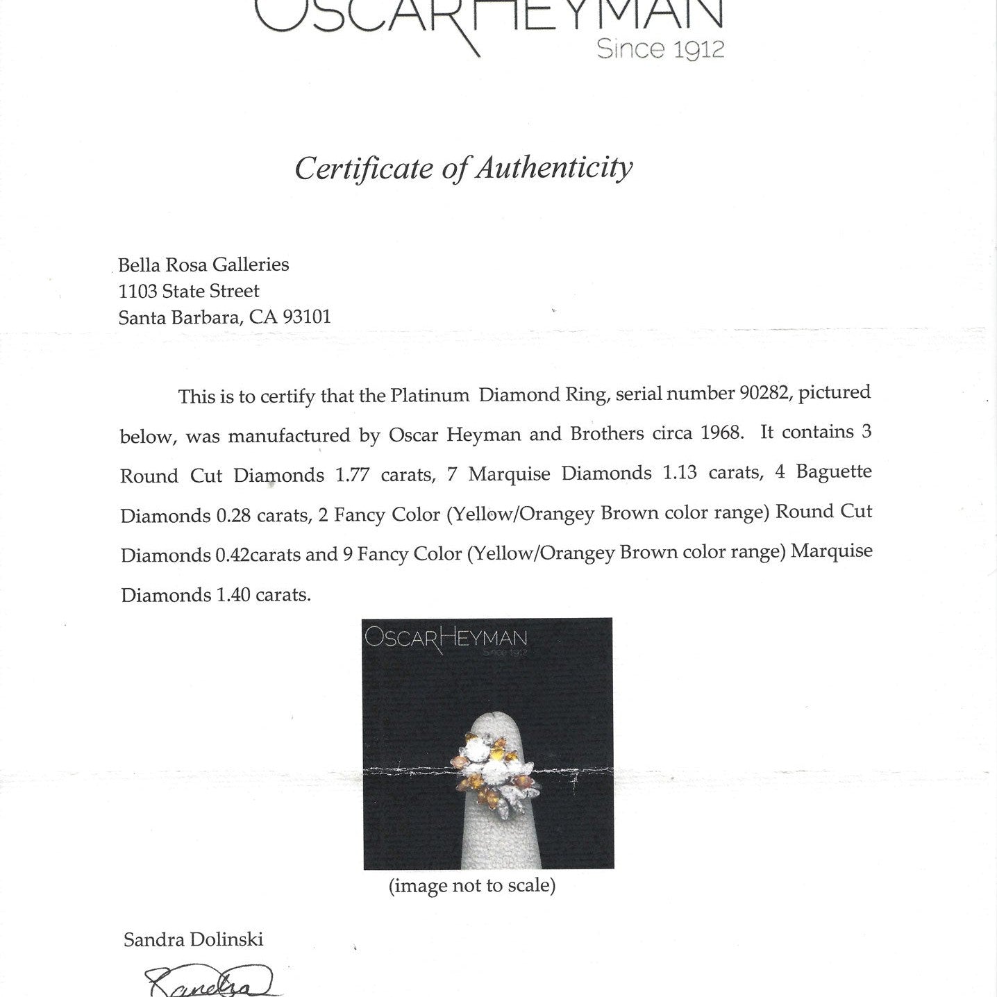 Vintage Mid Century Oscar Heyman 5 Carats Yellow Diamond Cocktail Ring