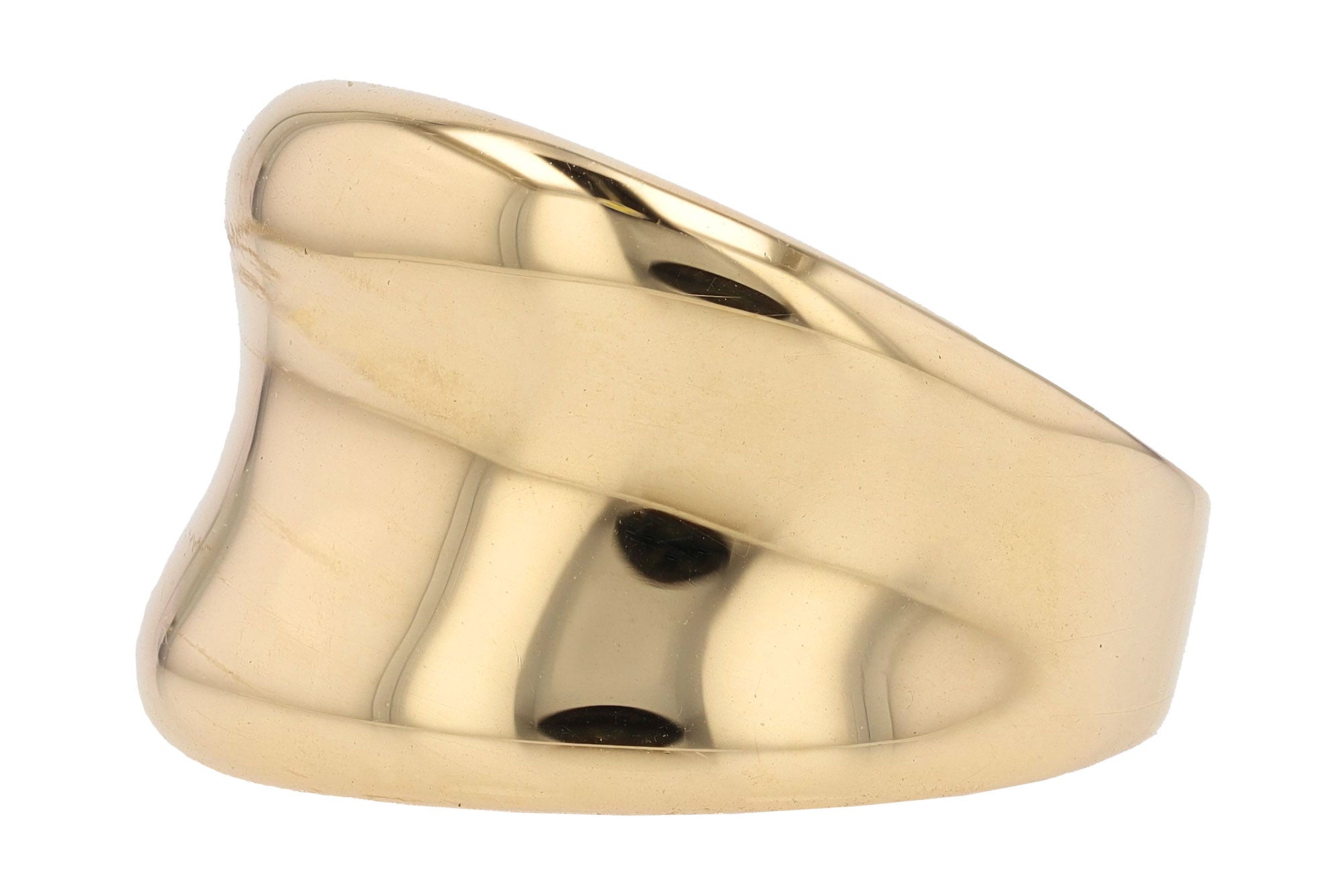 Vintage Modernist 14k Yellow Gold Free Form Wide Band