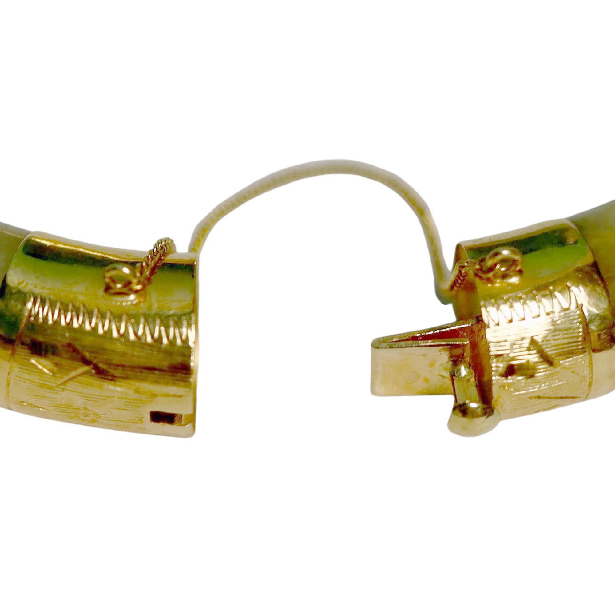 Vintage Natural Jadeite Jade Hinged Bangle Bracelet