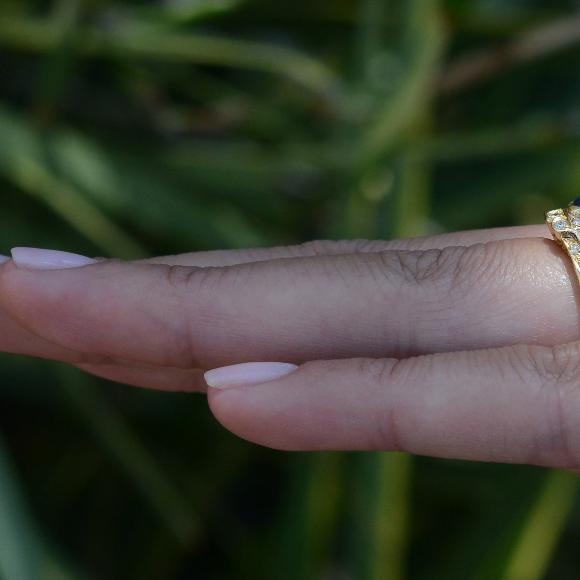 Vintage Portuguese Sapphire Diamond Engagement Ring