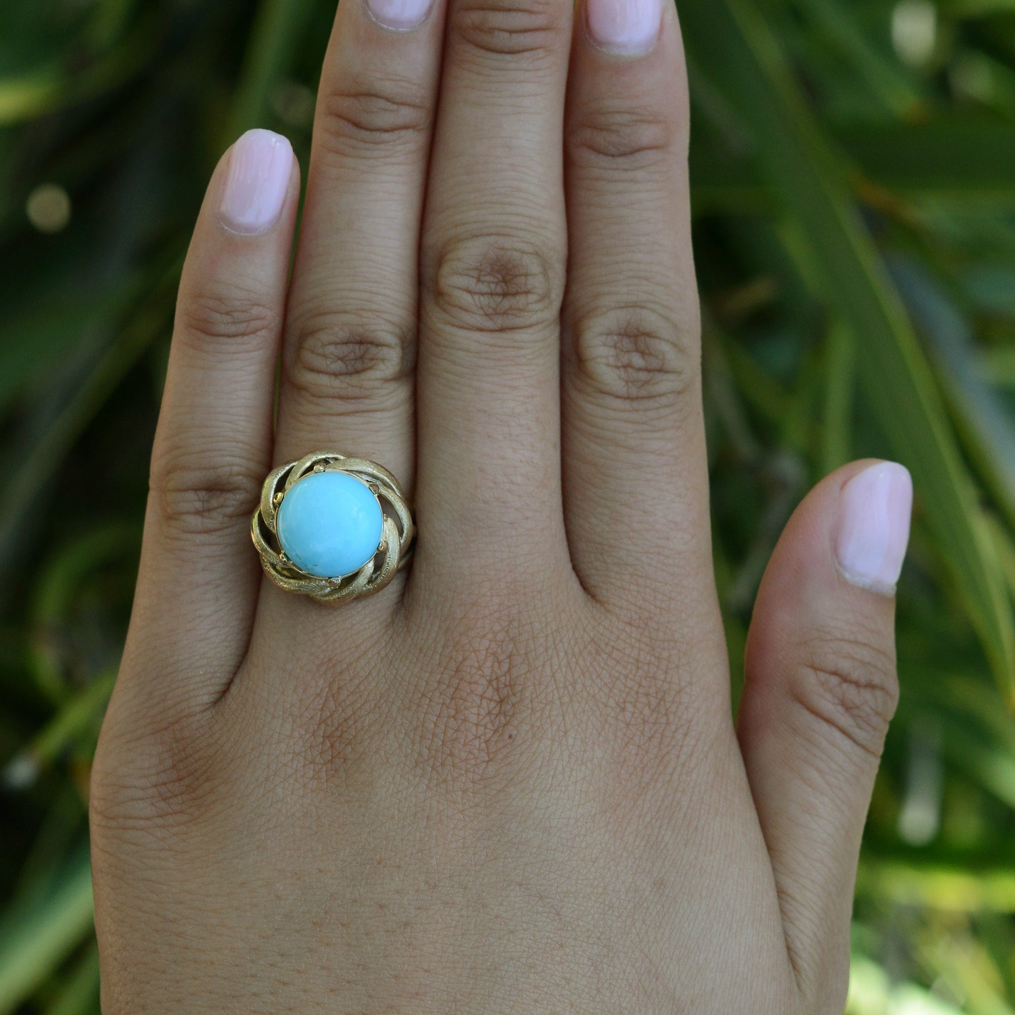 Vintage Retro Sleeping Beauty Turquoise Cocktail Ring
