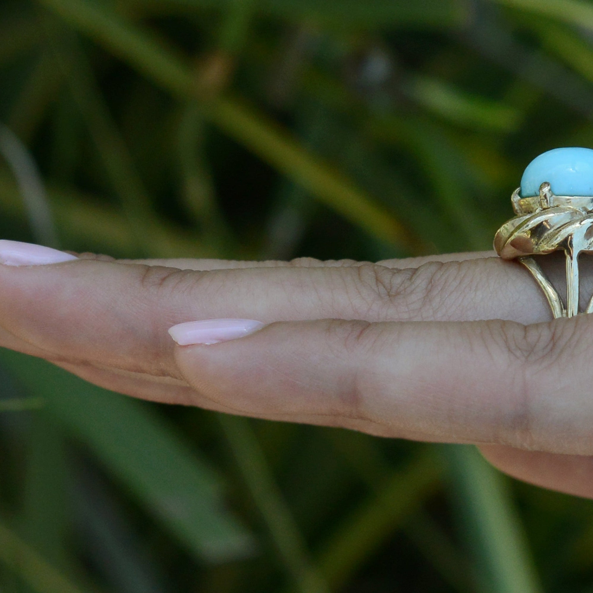 Vintage Retro Sleeping Beauty Turquoise Cocktail Ring
