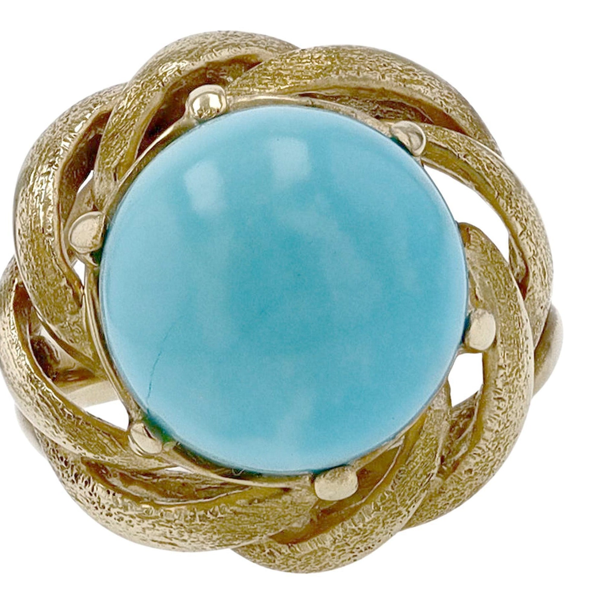 Vintage Retro Sleeping Beauty Turquoise Cocktail Ring