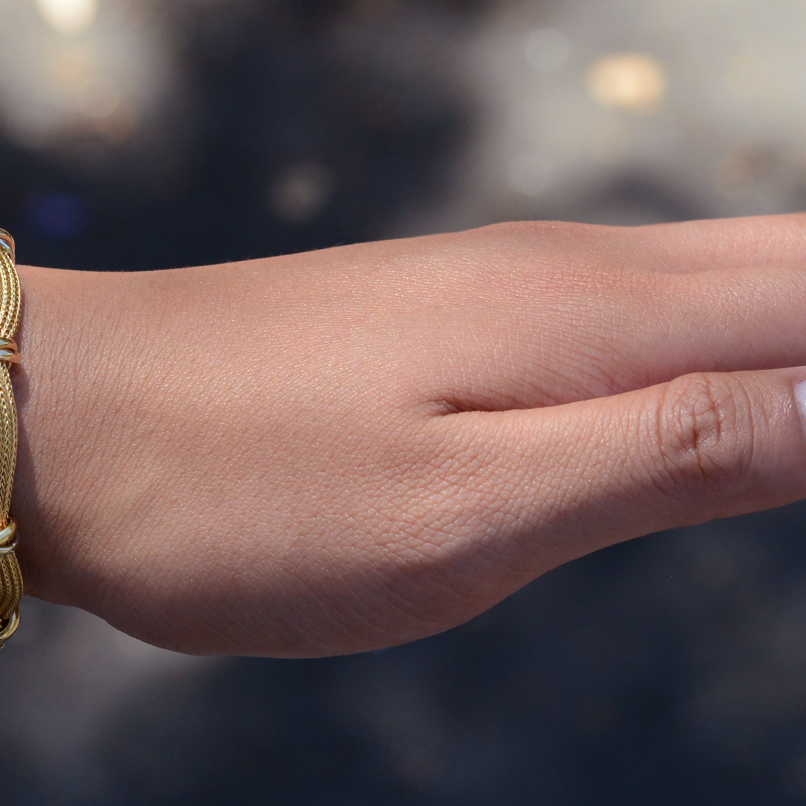 Vintage Signed Roberto Coin 18kt Gold Mesh Bracelet