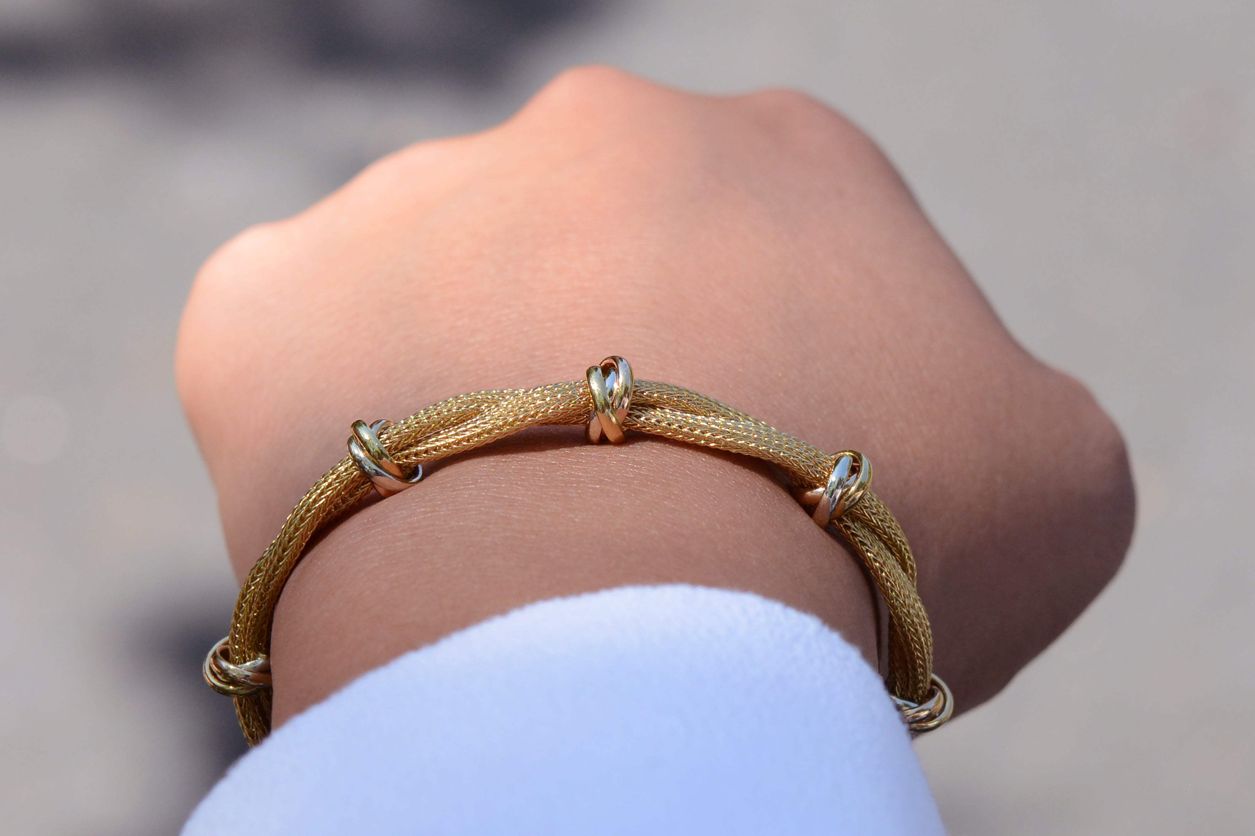 Vintage Signed Roberto Coin 18kt Gold Mesh Bracelet