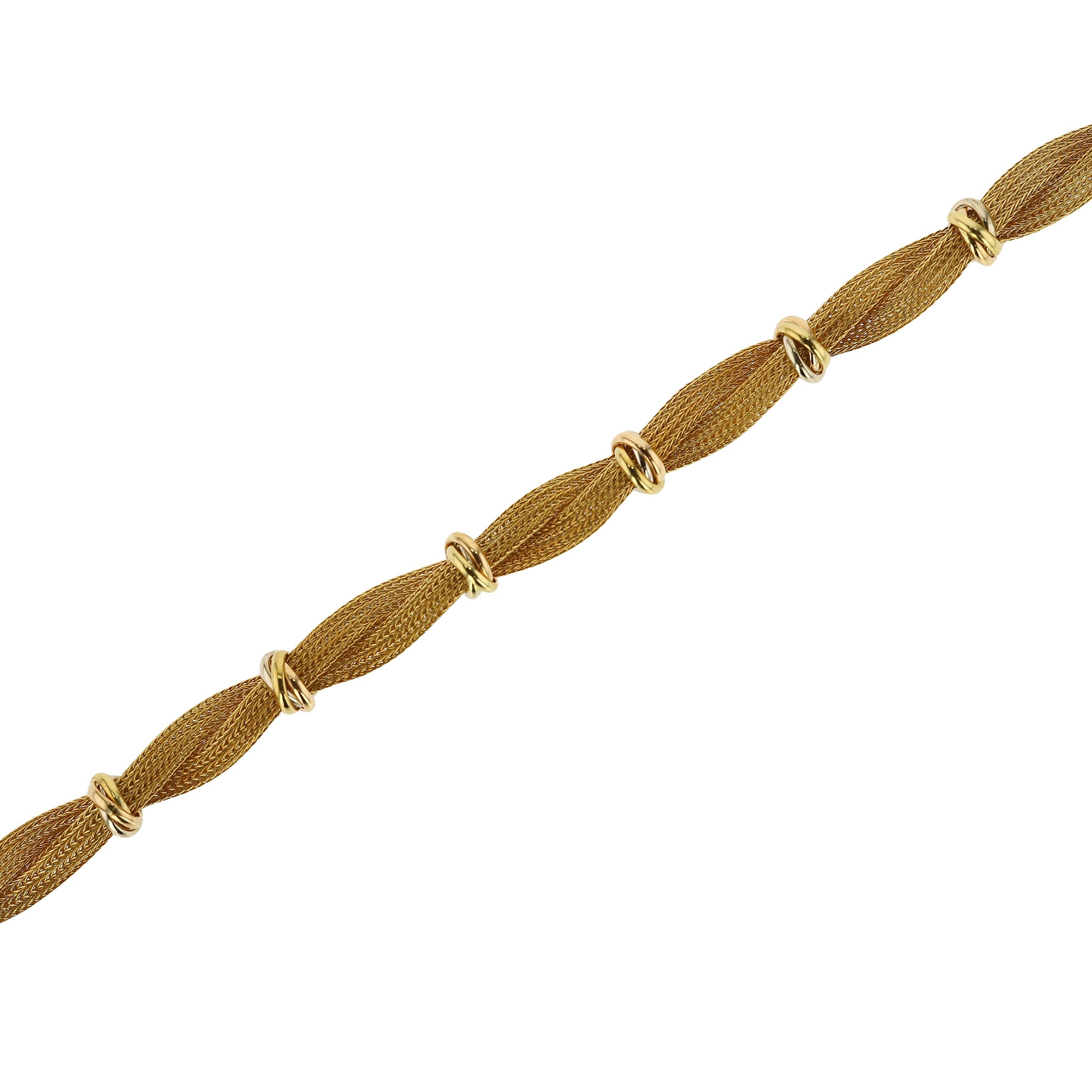 Vintage Signed Roberto Coin 18kt Gold Mesh Bracelet