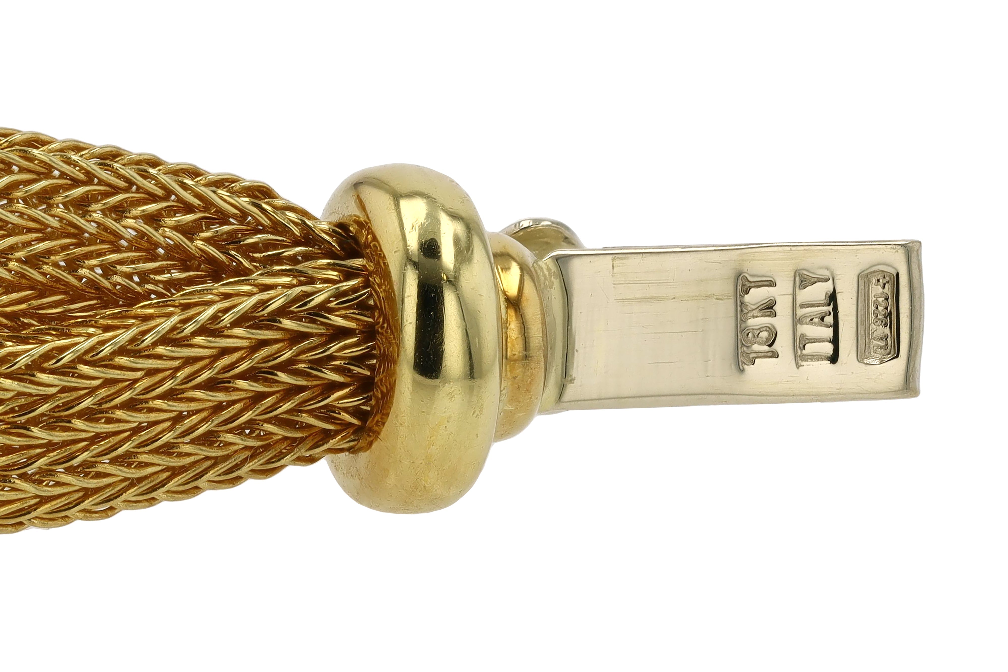 Vintage Signed Roberto Coin 18kt Gold Mesh Bracelet
