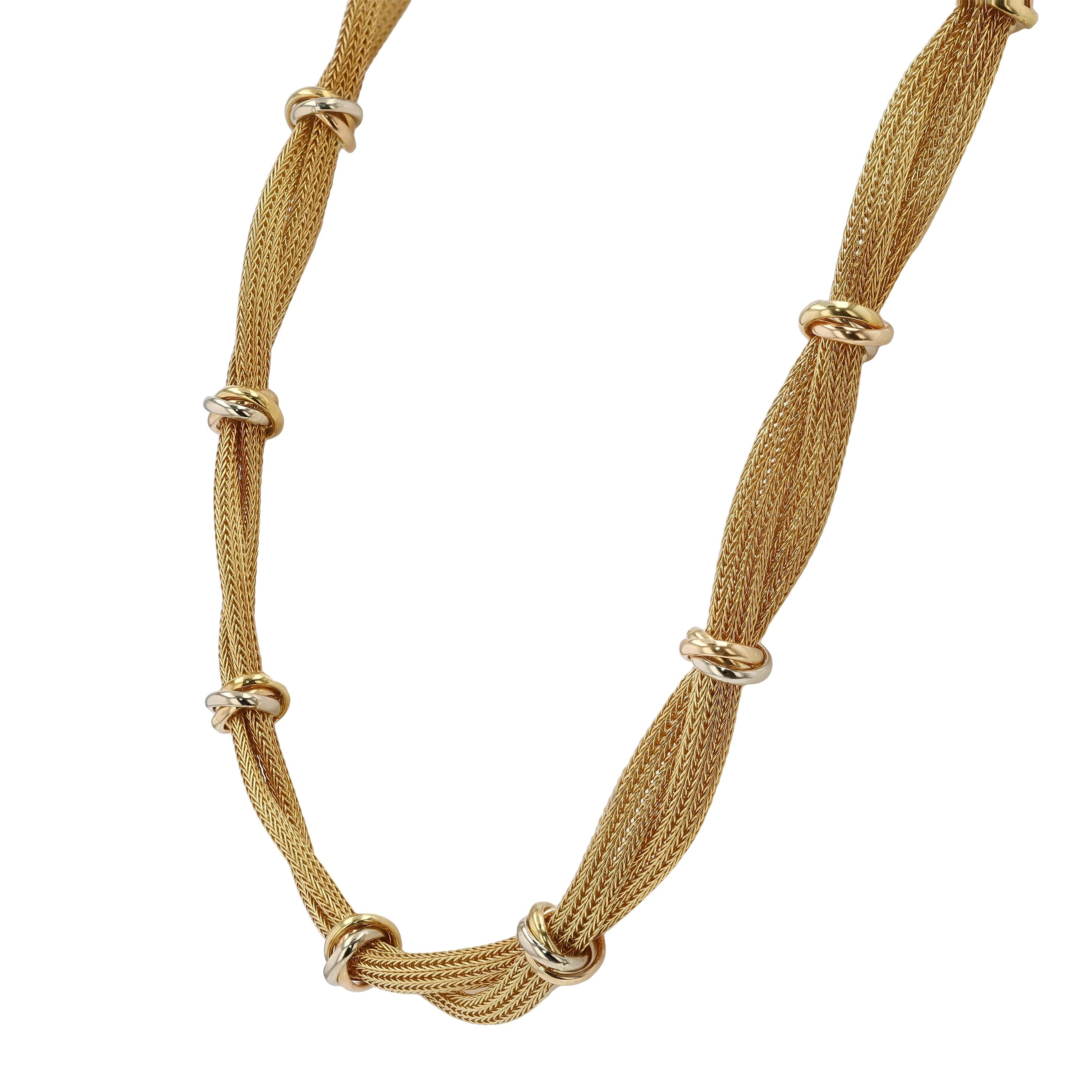 Vintage Signed Roberto Coin 18kt Yellow Gold Mesh Necklace