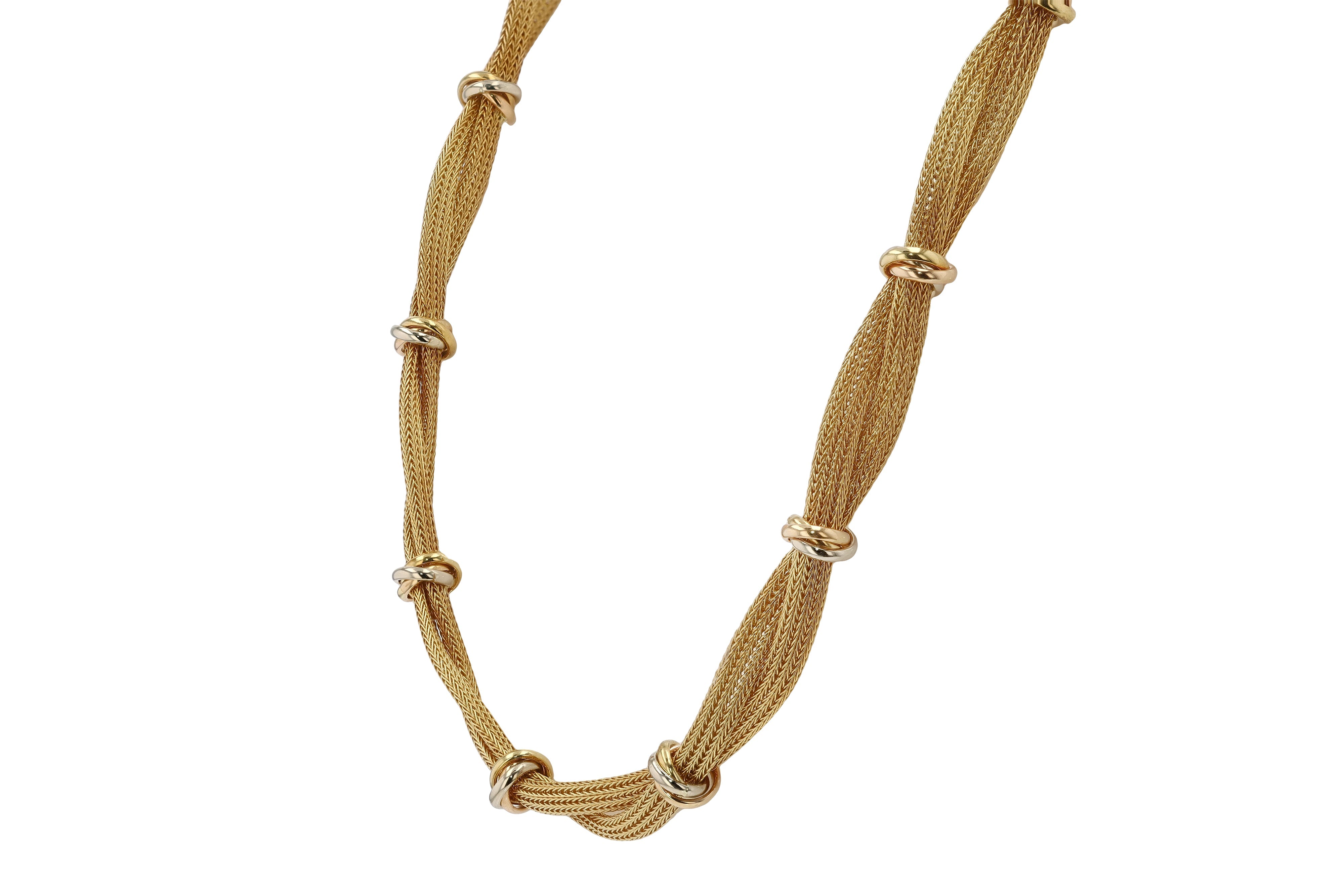 Vintage Signed Roberto Coin 18kt Yellow Gold Mesh Necklace