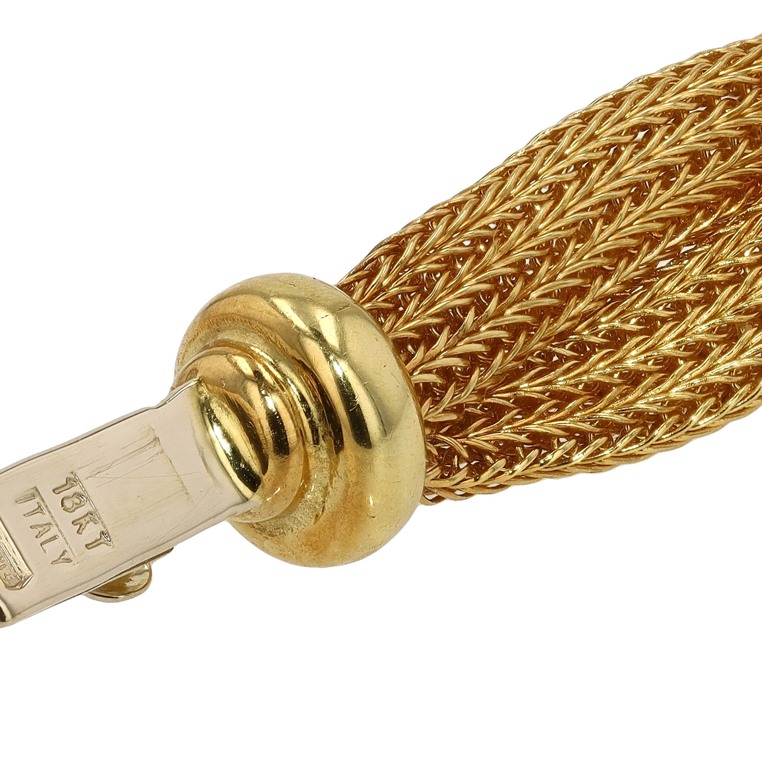 Vintage Signed Roberto Coin 18kt Yellow Gold Mesh Necklace